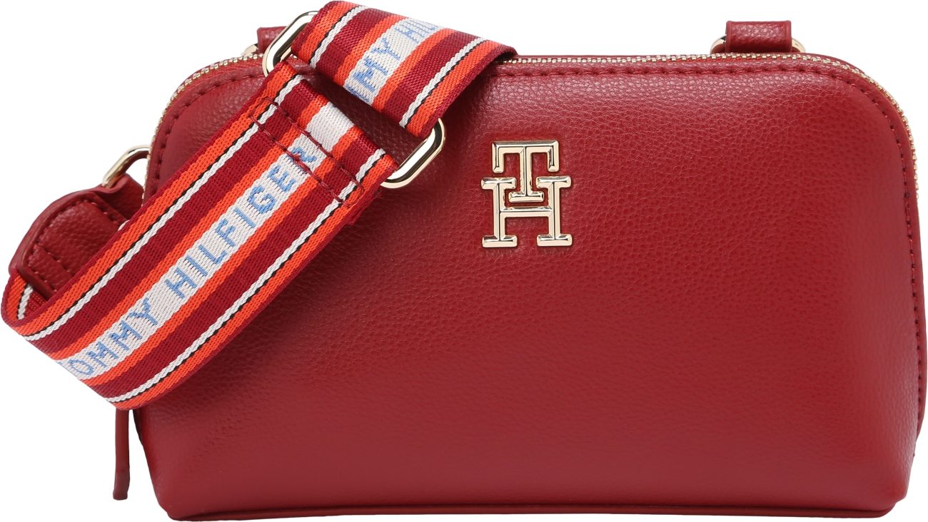 TOMMY HILFIGER Taška přes rameno zlatá / tmavě červená