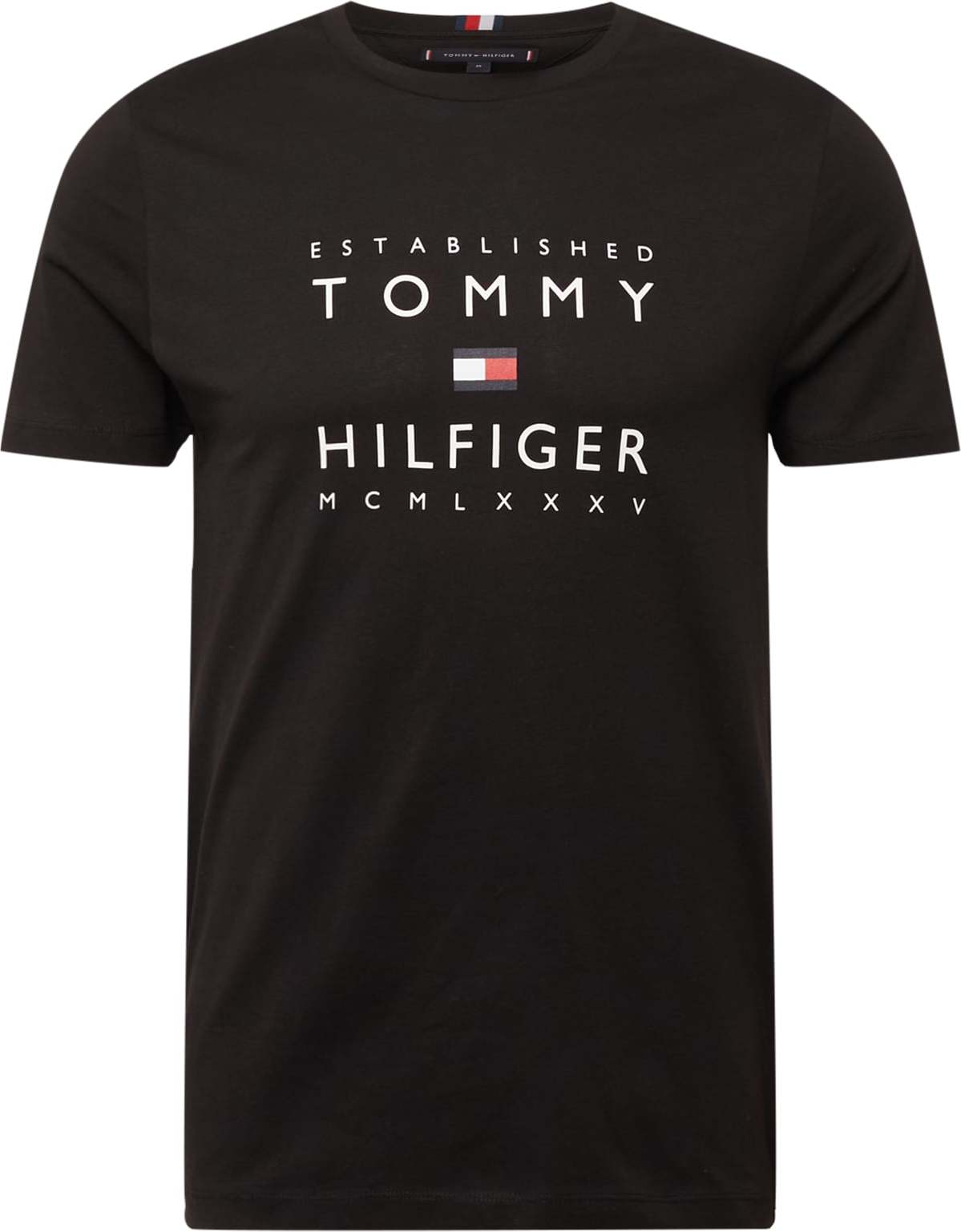 TOMMY HILFIGER Tričko červená / černá / bílá