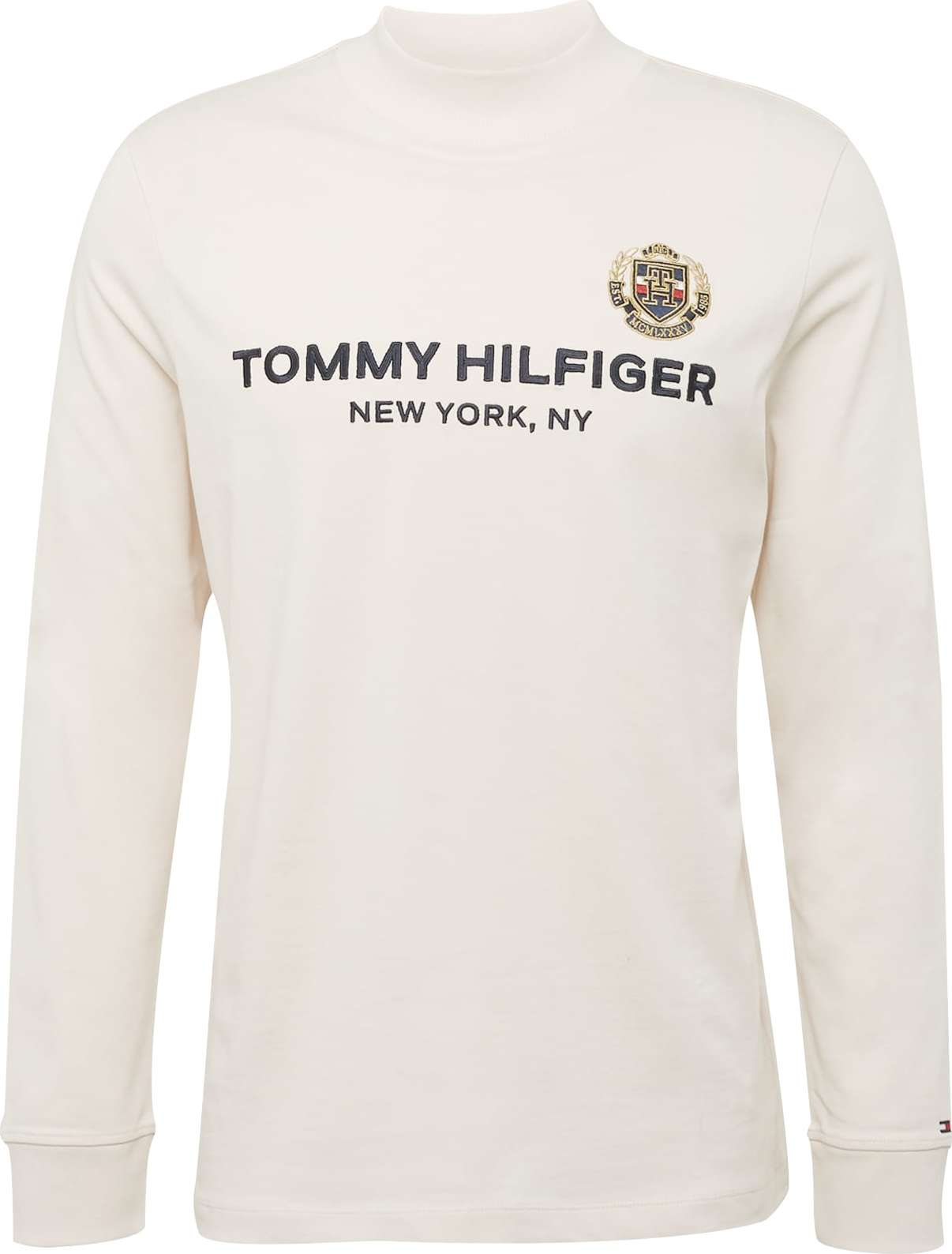 TOMMY HILFIGER Tričko krémová / noční modrá / žlutá / bílá