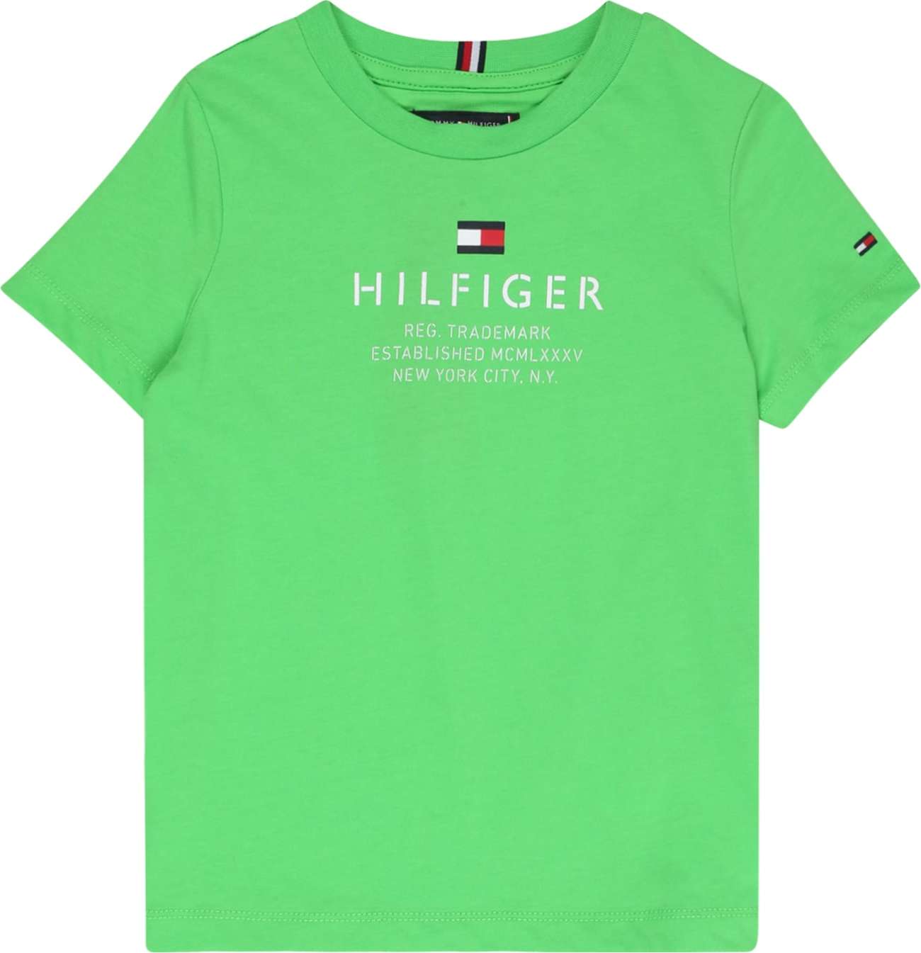 TOMMY HILFIGER Tričko marine modrá / limetková / červená / bílá