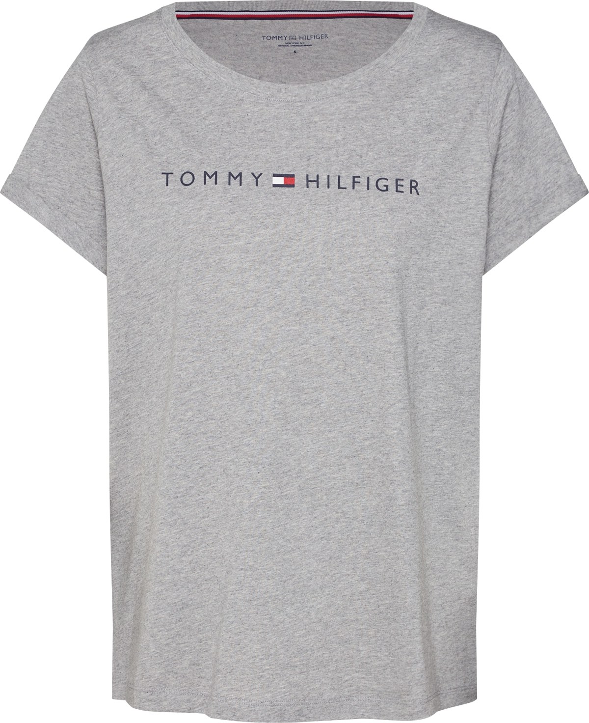 TOMMY HILFIGER Tričko námořnická modř / šedý melír / červená / bílá