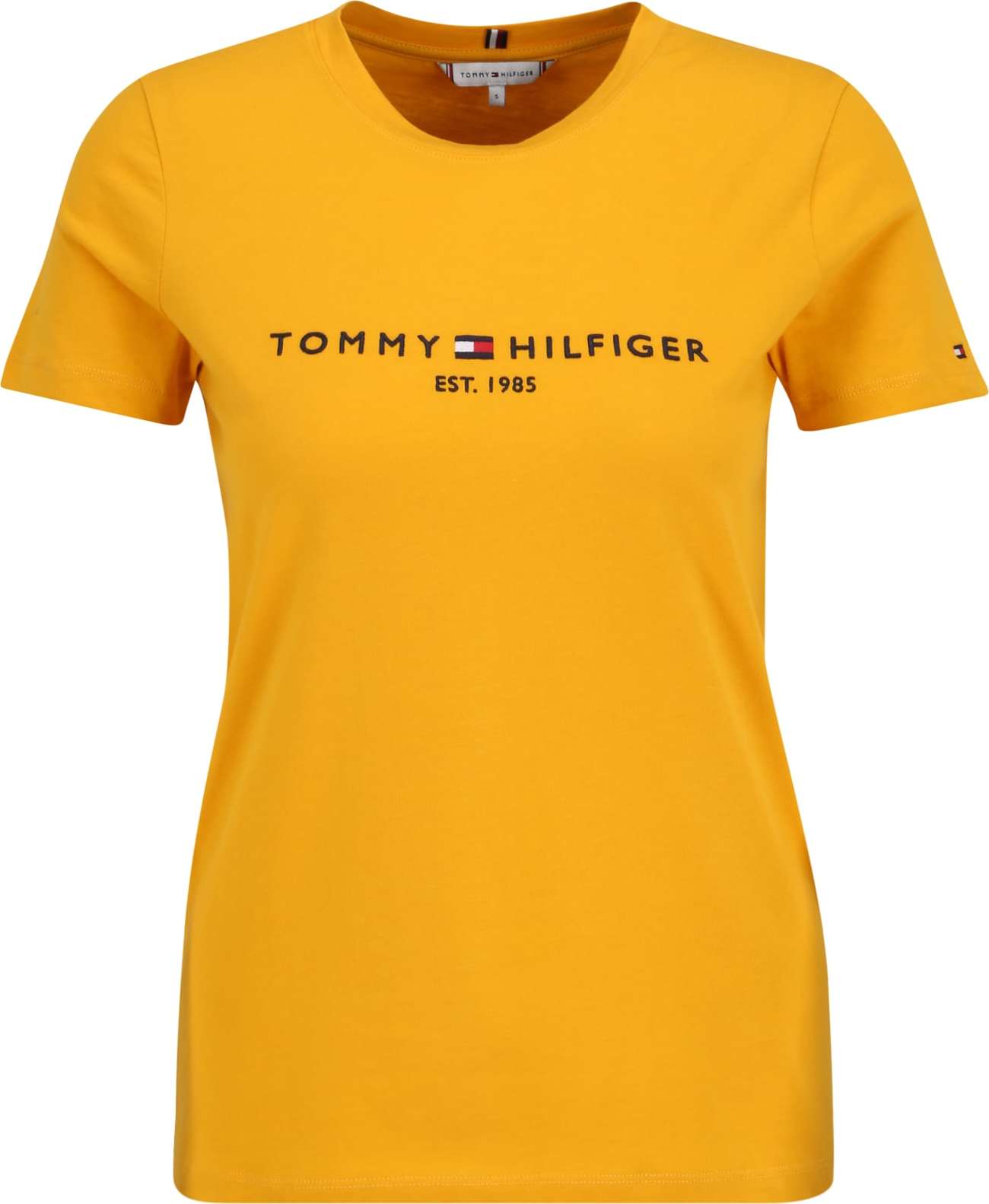 TOMMY HILFIGER Tričko námořnická modř / zlatě žlutá / červená / bílá