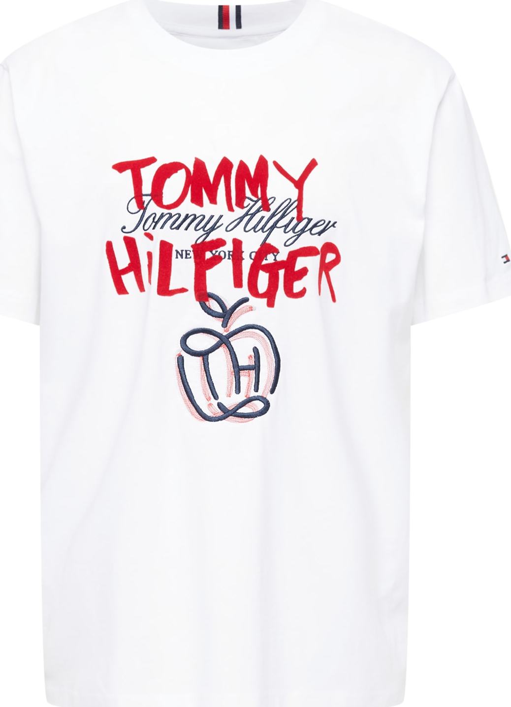 TOMMY HILFIGER Tričko 'POP' námořnická modř / červená / bílá