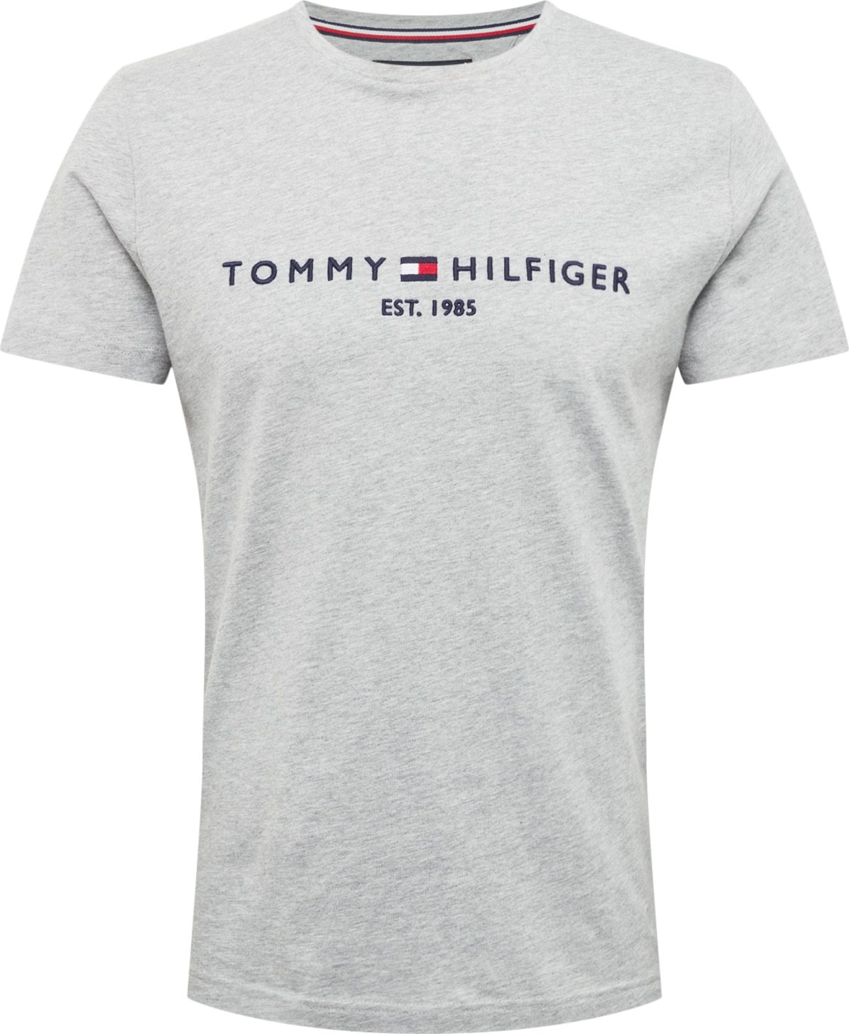 TOMMY HILFIGER Tričko tmavě modrá / světle šedá / červená / bílá