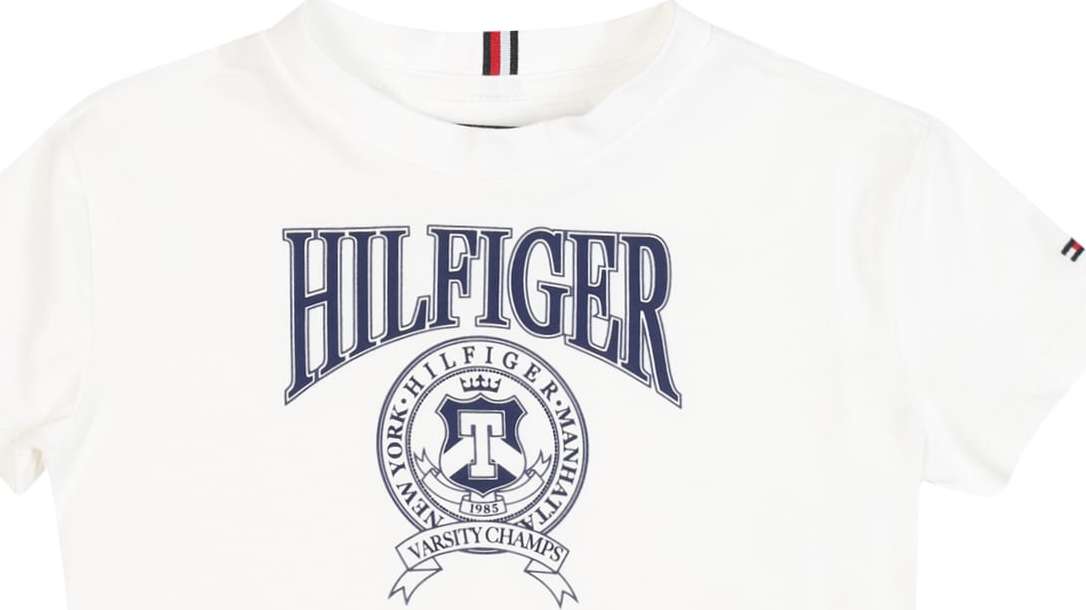 TOMMY HILFIGER Tričko 'Varsity' námořnická modř / červená / bílá