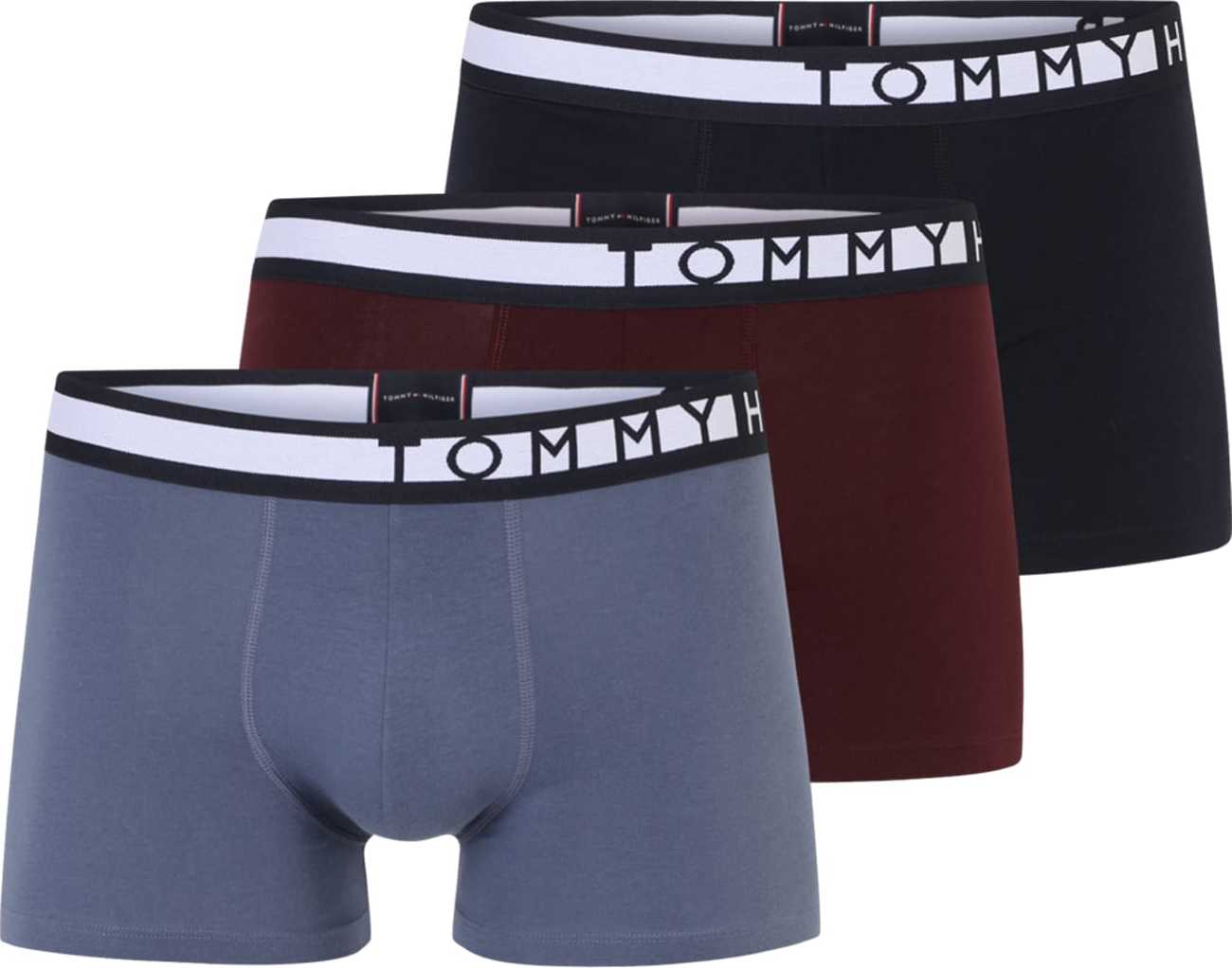 Tommy Hilfiger Underwear Boxerky kouřově modrá / antracitová / bordó / bílá