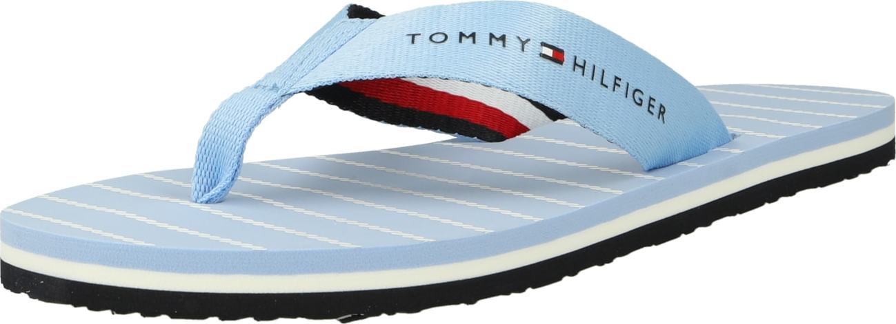 TOMMY HILFIGER Žabky námořnická modř / světlemodrá / červená / bílá