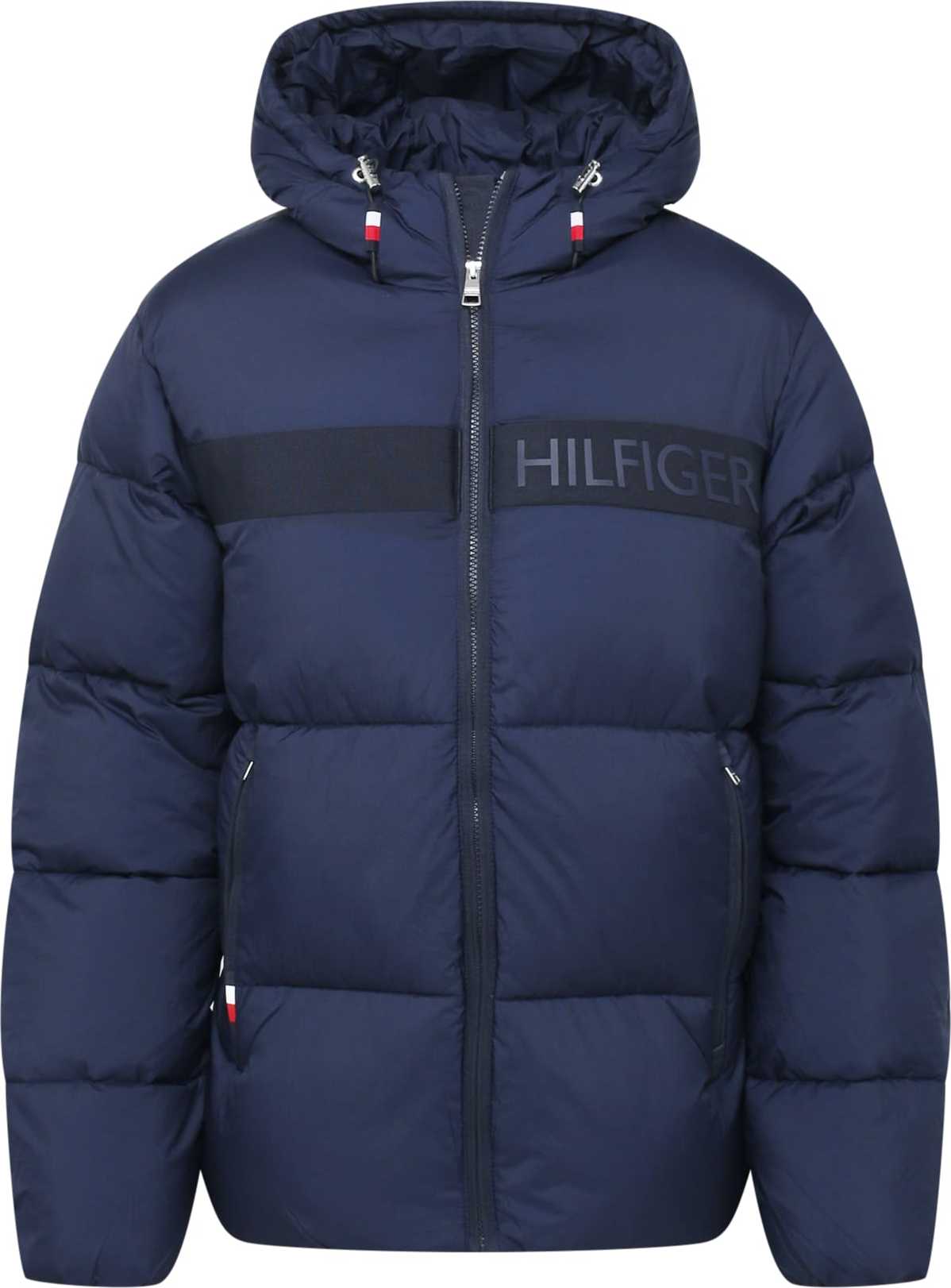 TOMMY HILFIGER Zimní bunda námořnická modř / noční modrá / červená / bílá