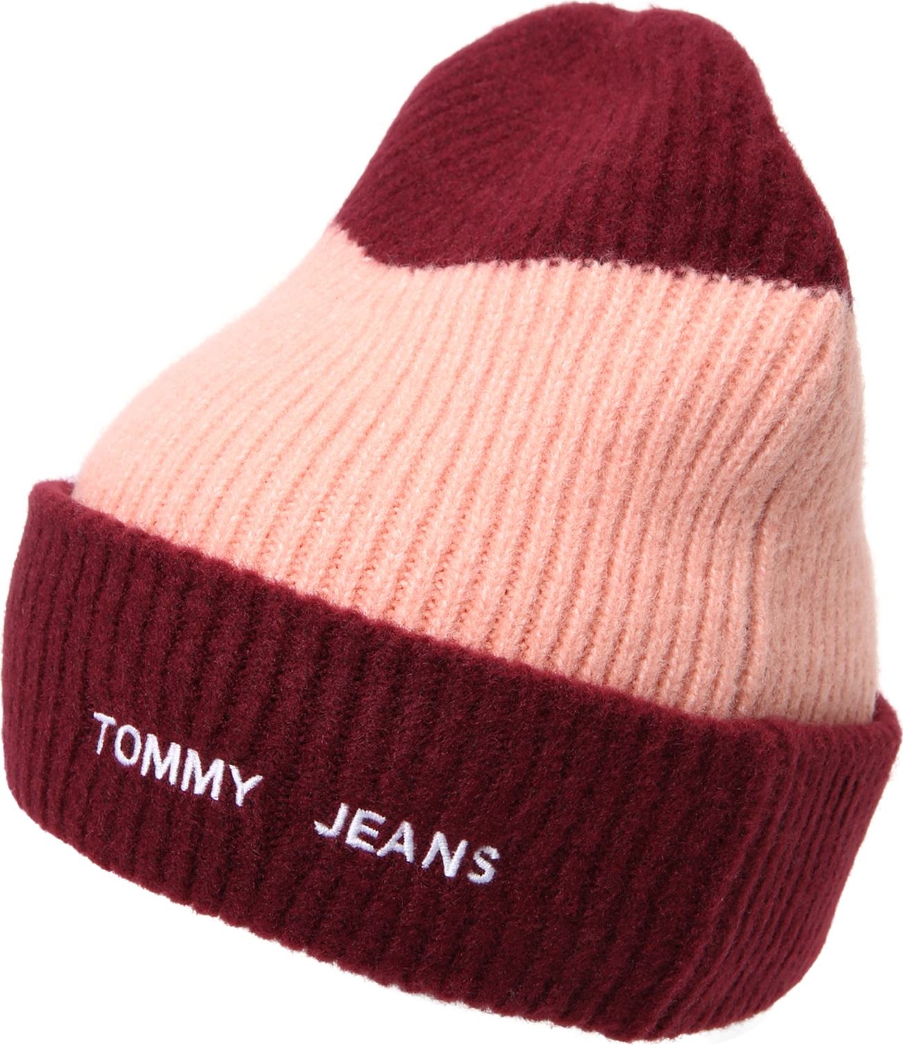 Tommy Jeans Čepice 'ACADEMIA' růžová / bordó / bílá