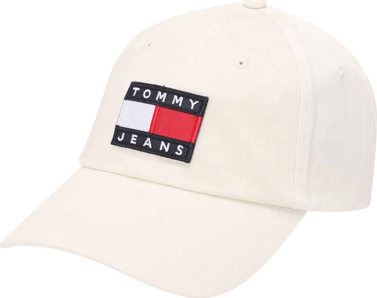 Tommy Jeans Čepice 'HERITAGE' režná / námořnická modř / červená / bílá