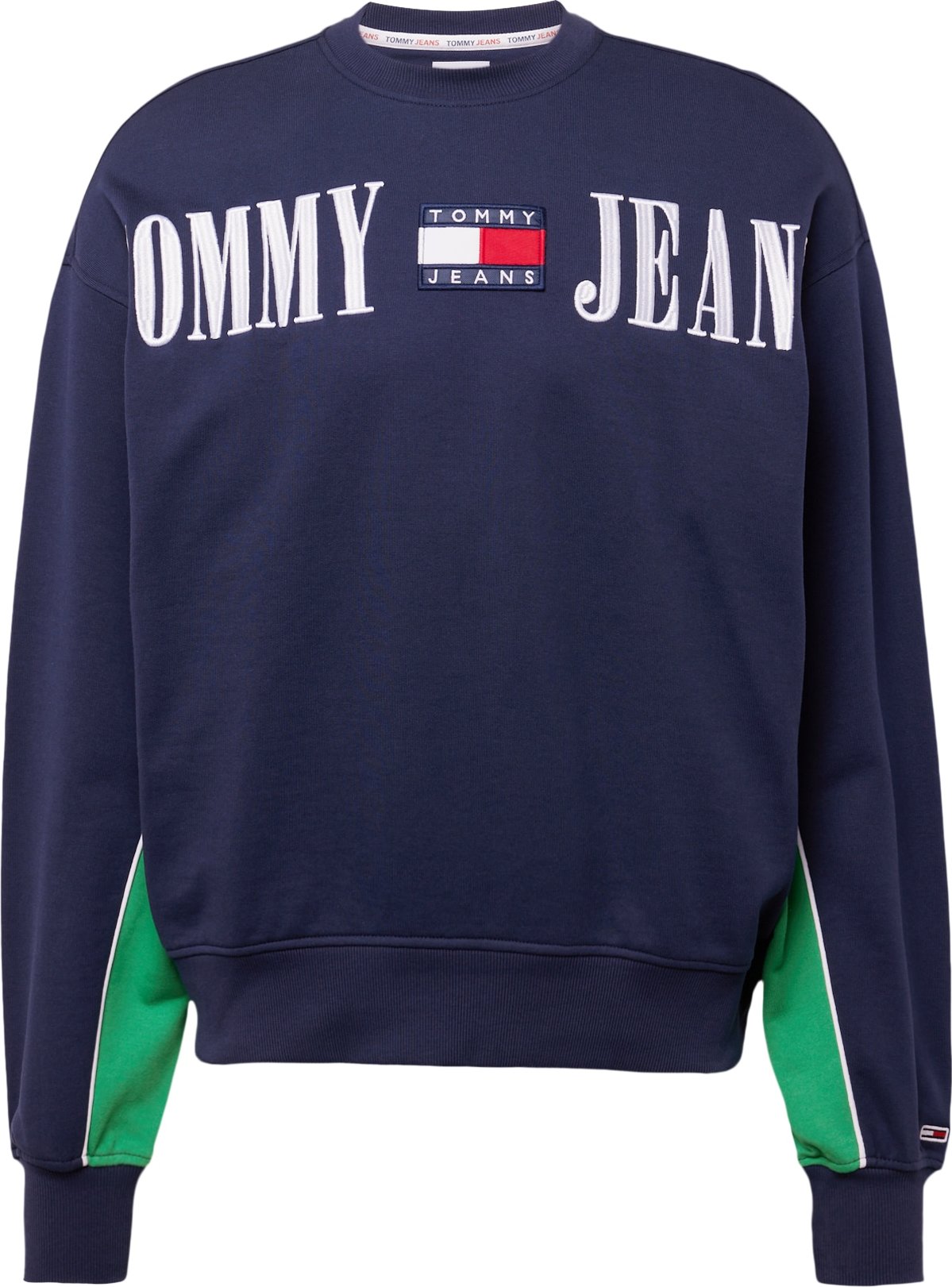 Tommy Jeans Mikina marine modrá / zelená / červená / bílá