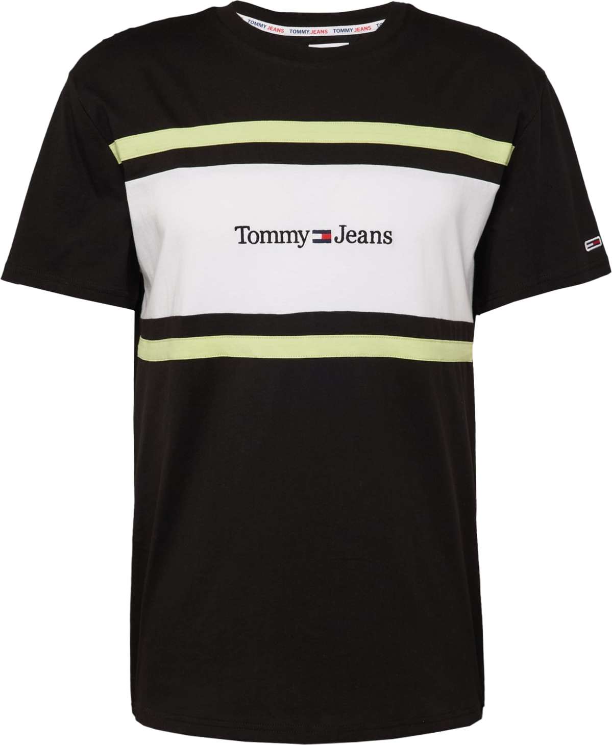 Tommy Jeans Tričko světle zelená / červená / černá / bílá