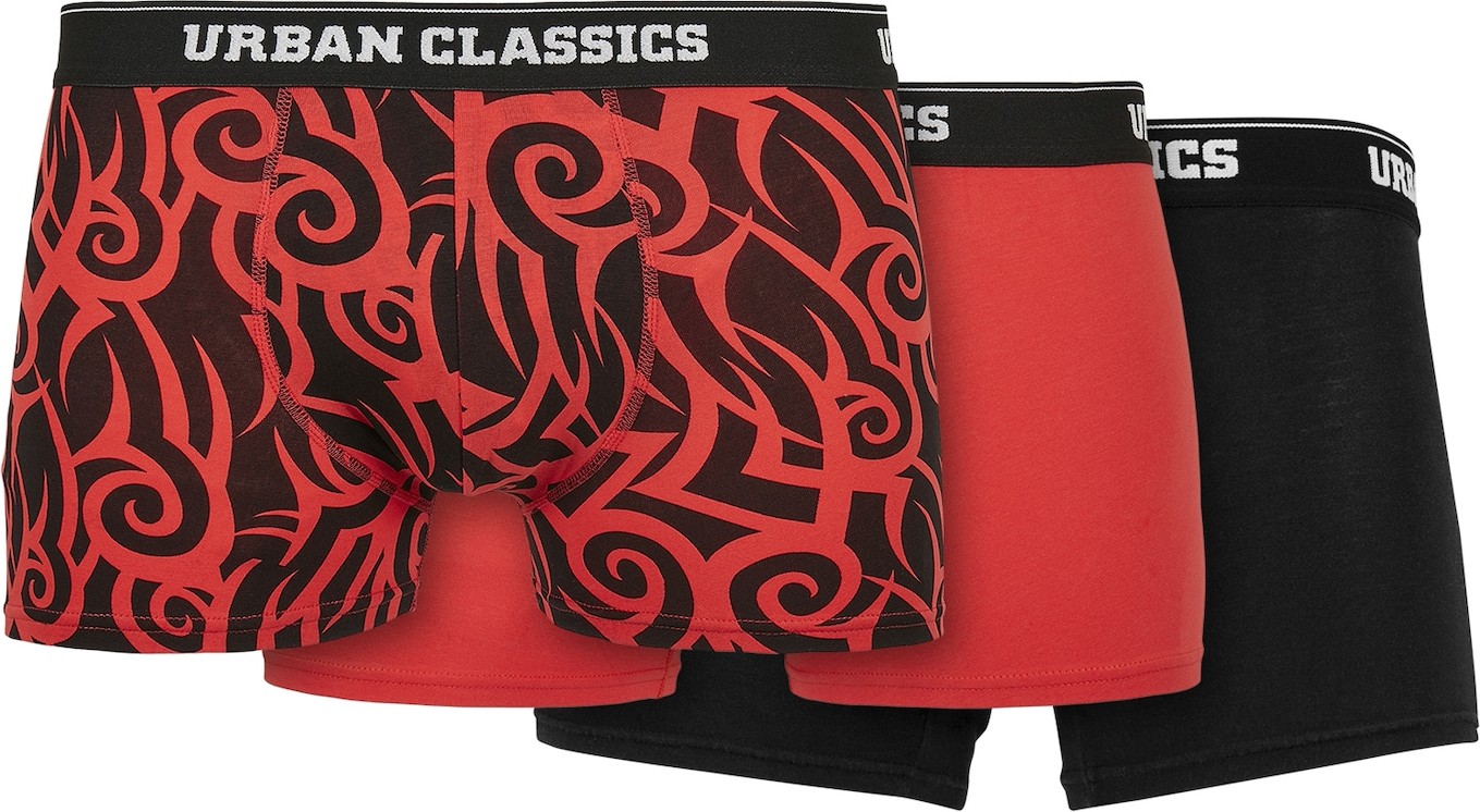 Urban Classics Boxerky červená / černá / bílá