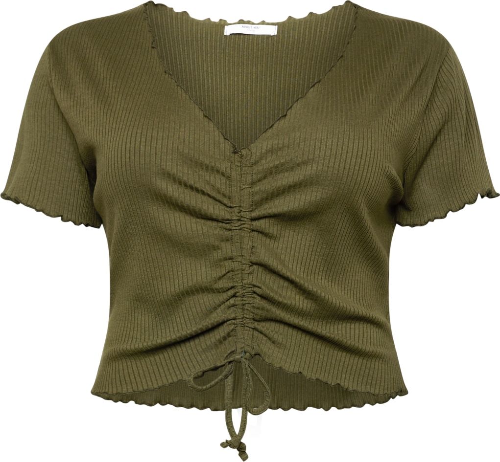 ABOUT YOU Curvy Tričko 'Nuria Shirt' khaki