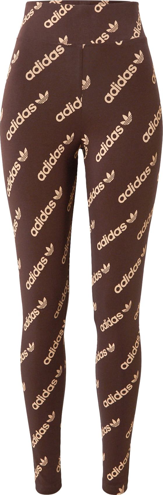 ADIDAS ORIGINALS Legíny béžová / tmavě hnědá