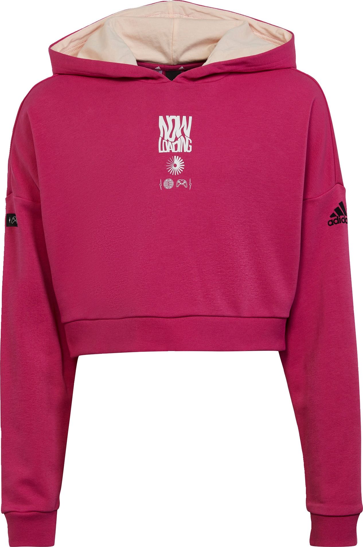 ADIDAS SPORTSWEAR Sportovní mikina fuchsiová / černá / bílá