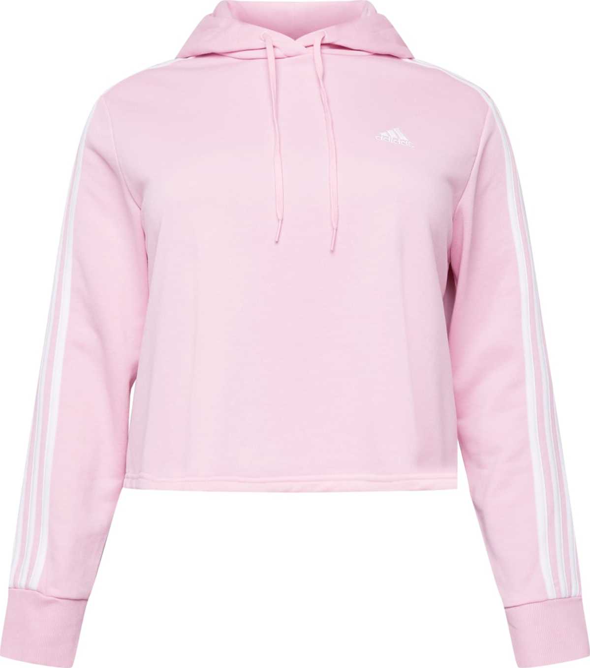 ADIDAS SPORTSWEAR Sportovní mikina růžová / bílá