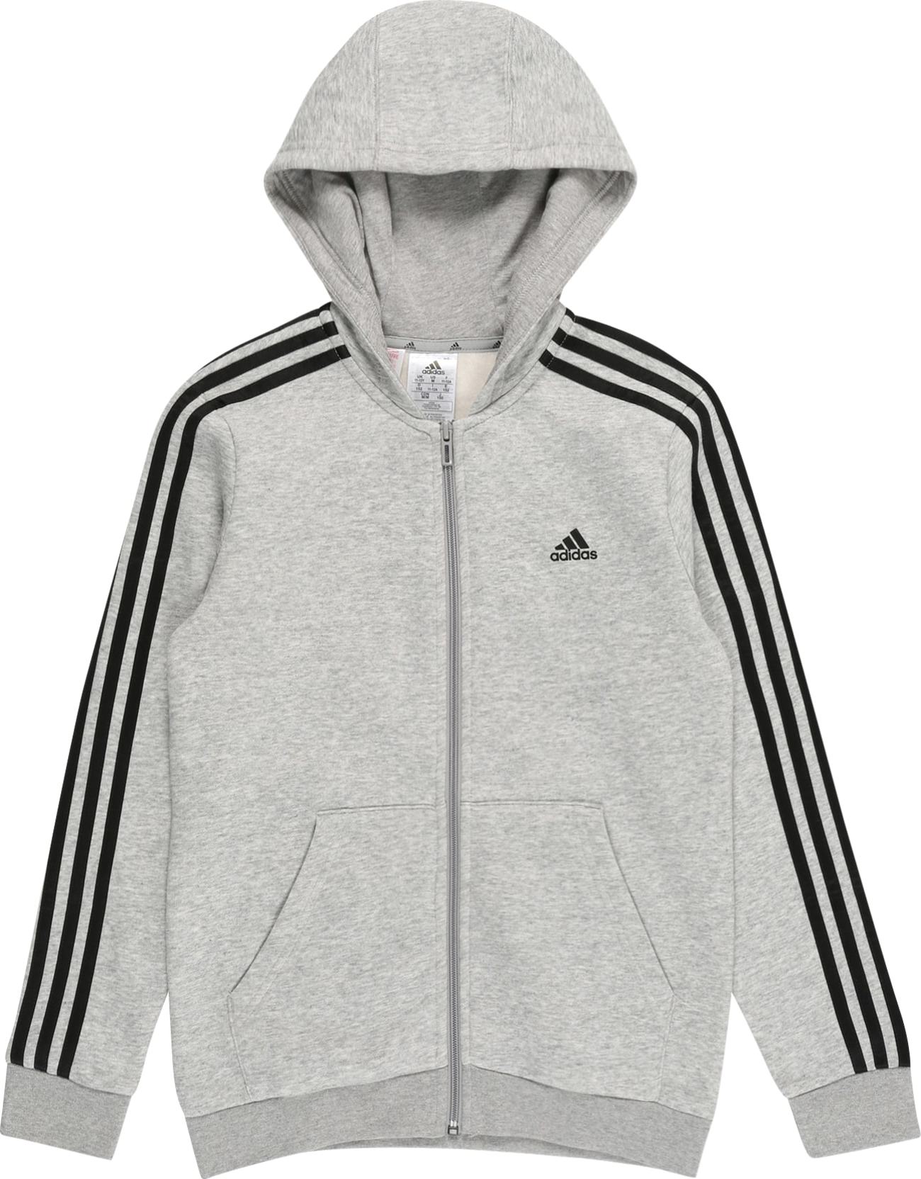 ADIDAS SPORTSWEAR Sportovní mikina šedá / černá