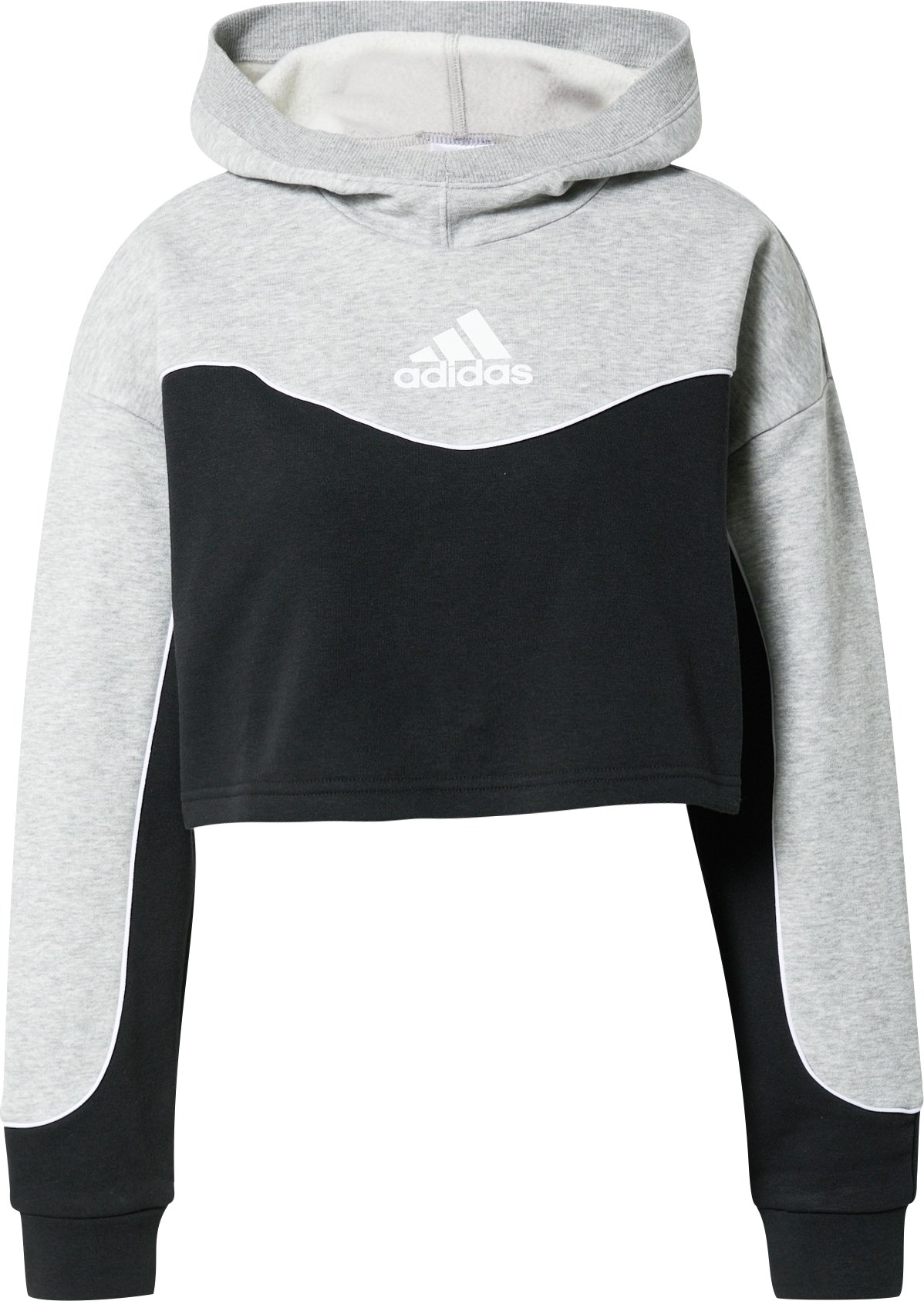 ADIDAS SPORTSWEAR Sportovní mikina šedá / černá / bílá