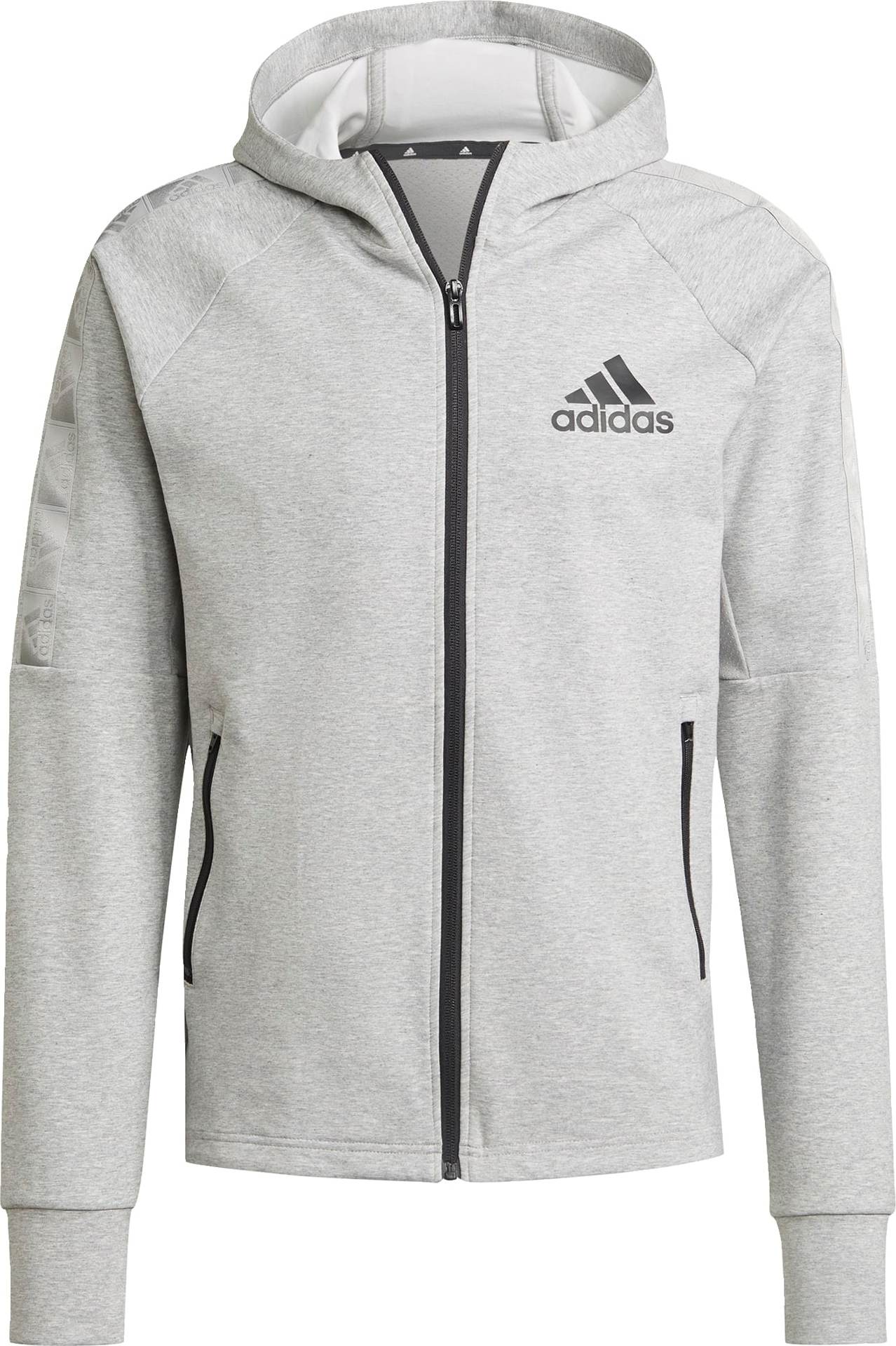 ADIDAS SPORTSWEAR Sportovní mikina šedý melír / černá