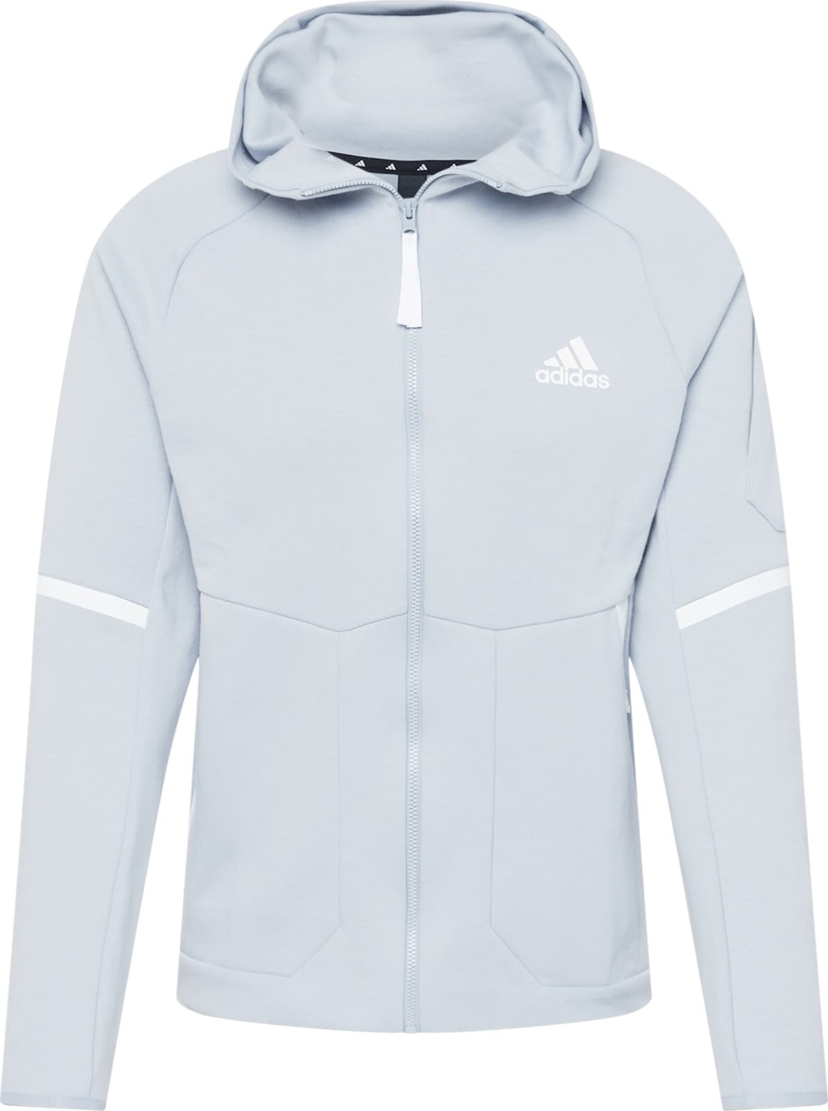 ADIDAS SPORTSWEAR Sportovní mikina světle šedá / bílá