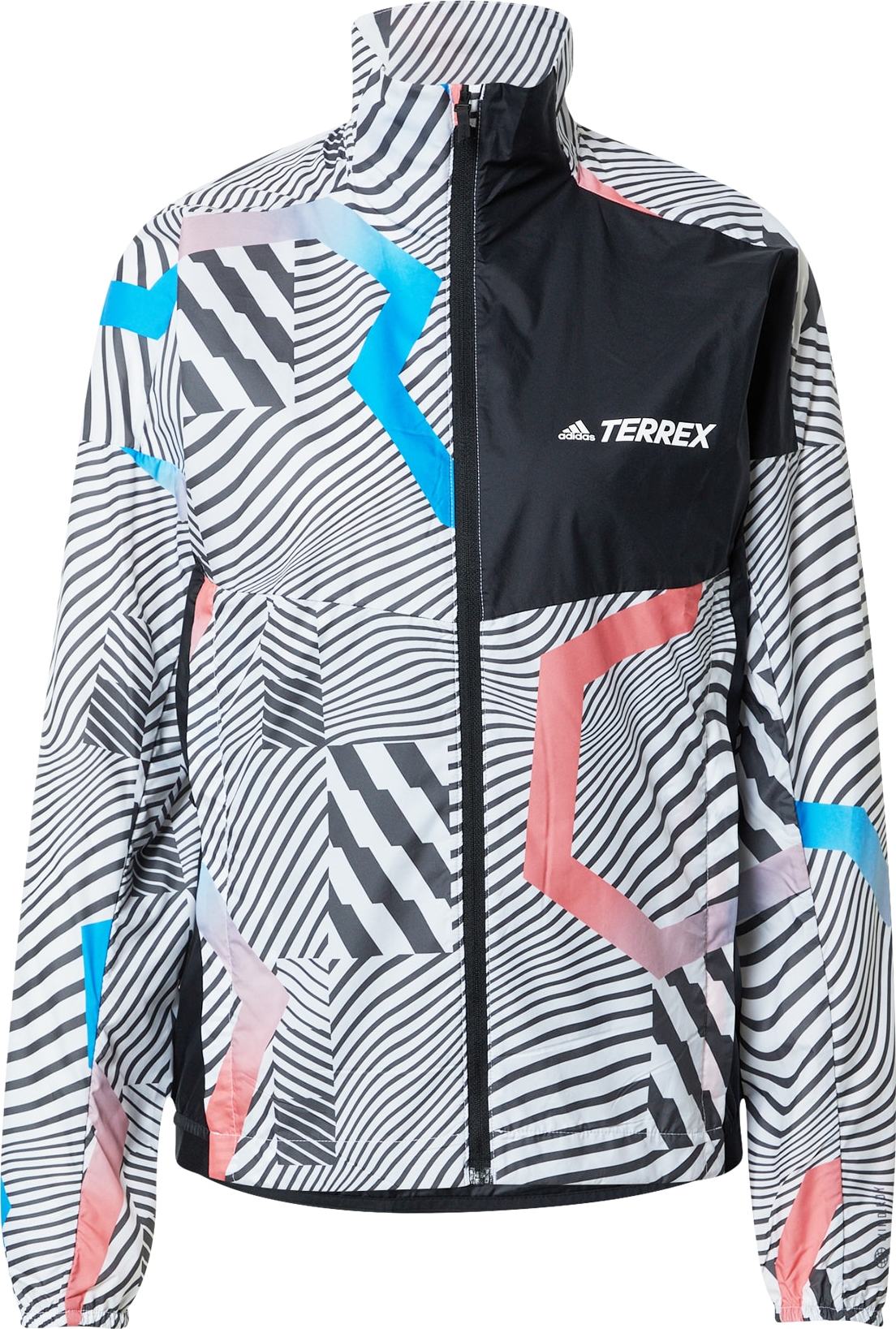 ADIDAS TERREX Outdoorová bunda azurová / světle červená / černá / bílá