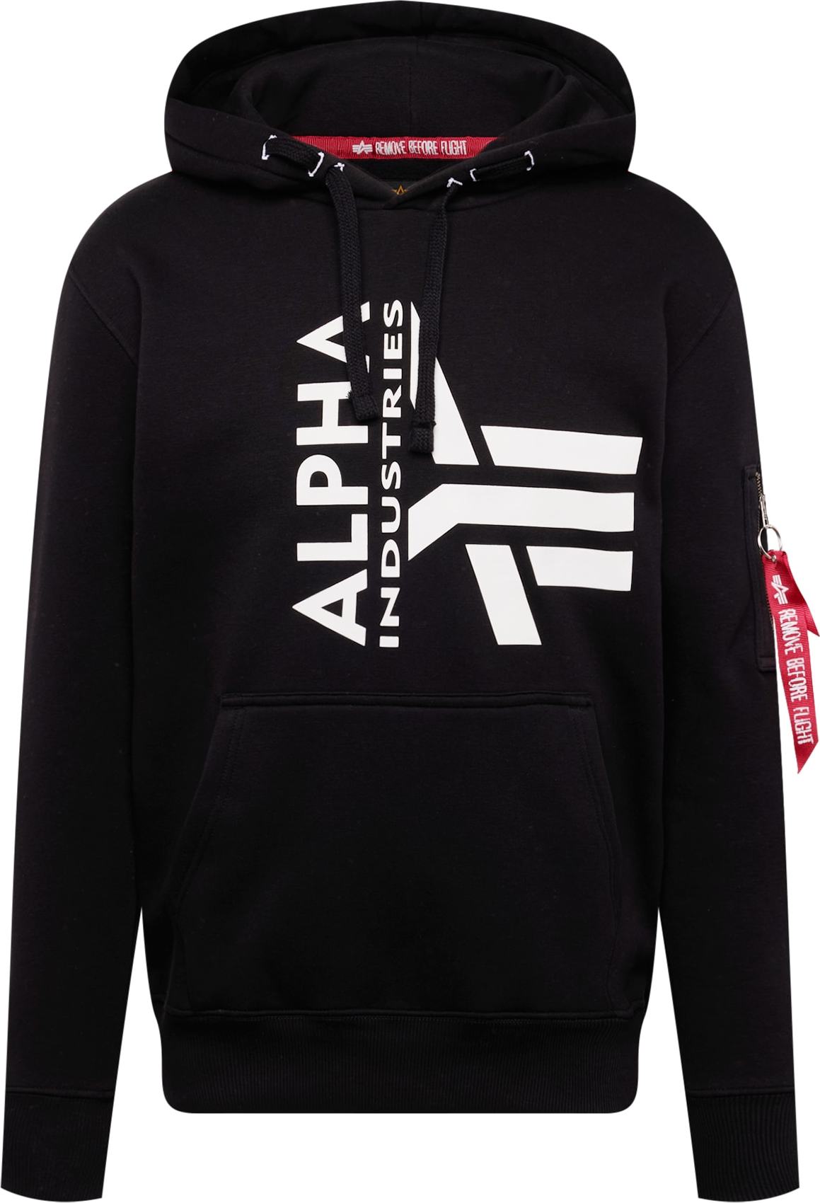 ALPHA INDUSTRIES Mikina černá / bílá