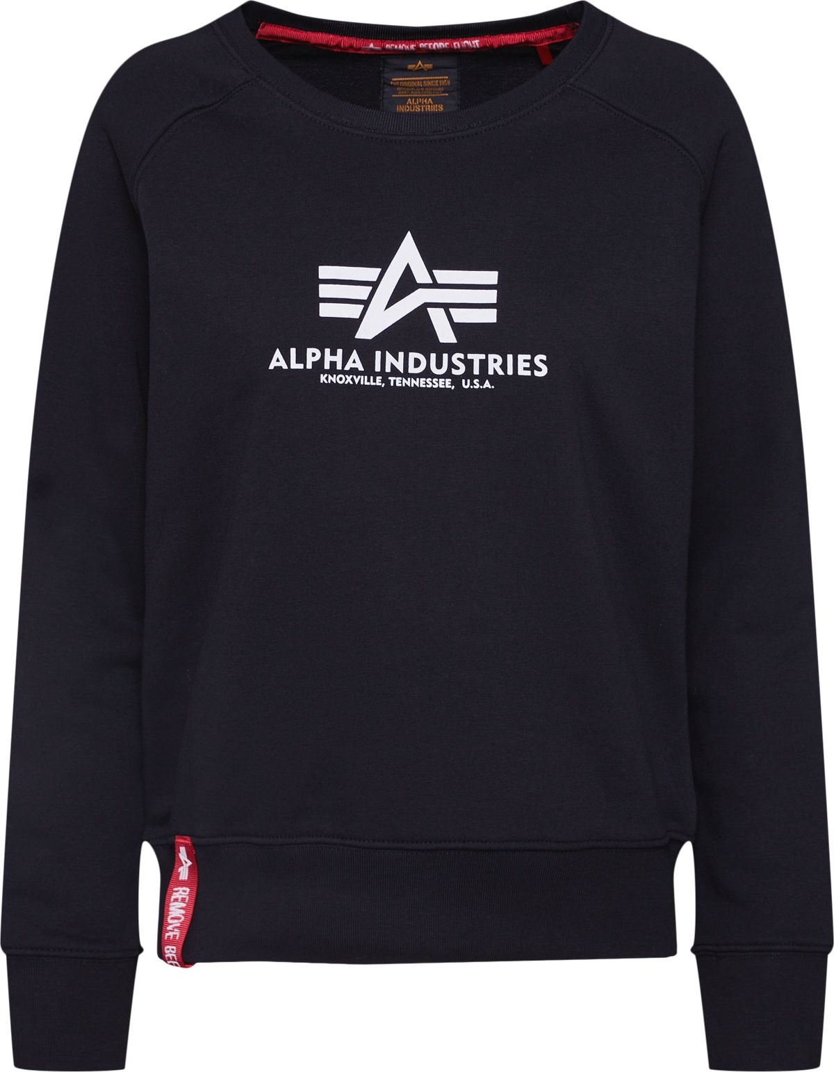 ALPHA INDUSTRIES Mikina černá / bílá