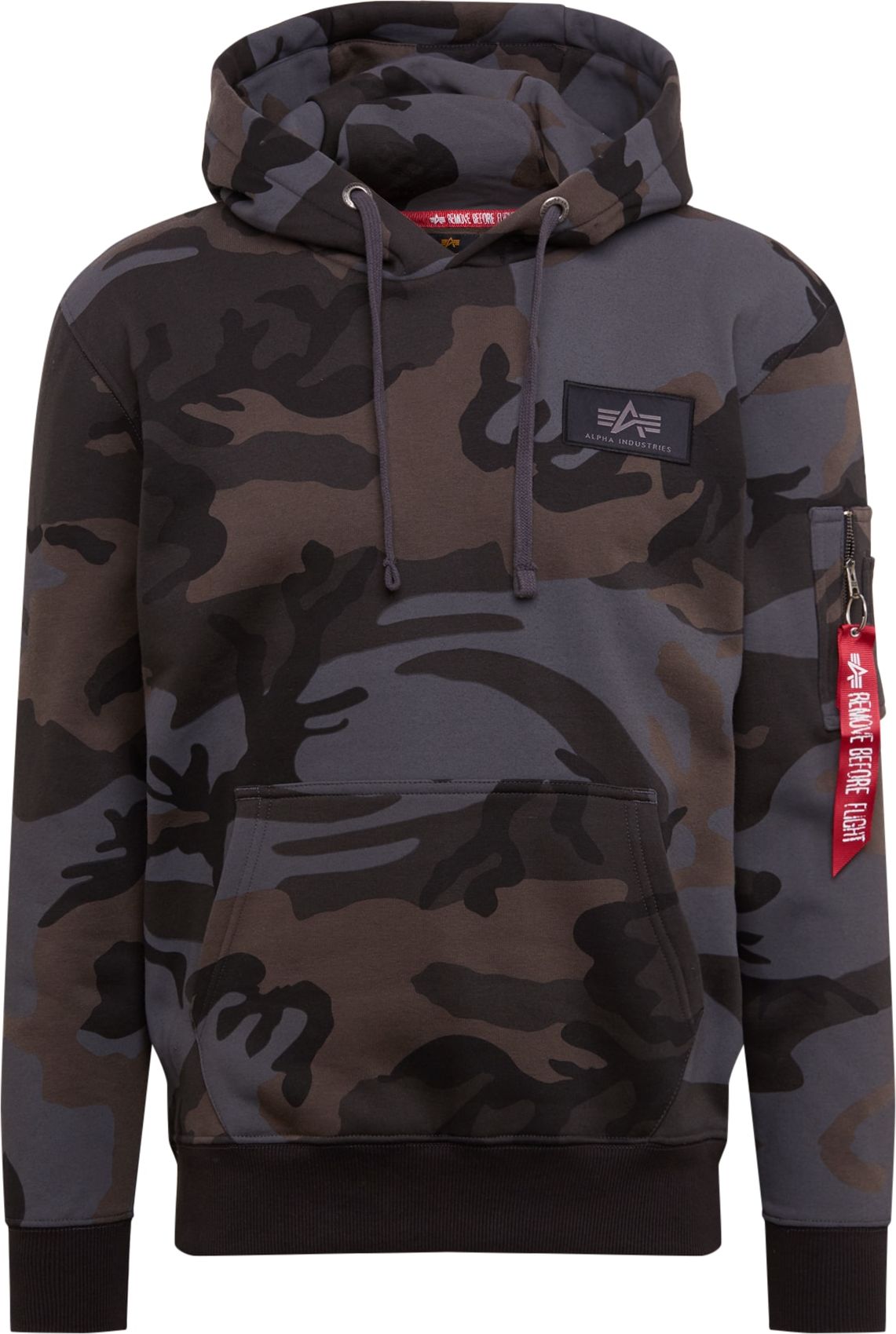 ALPHA INDUSTRIES Mikina hnědá / antracitová / černá / bílá