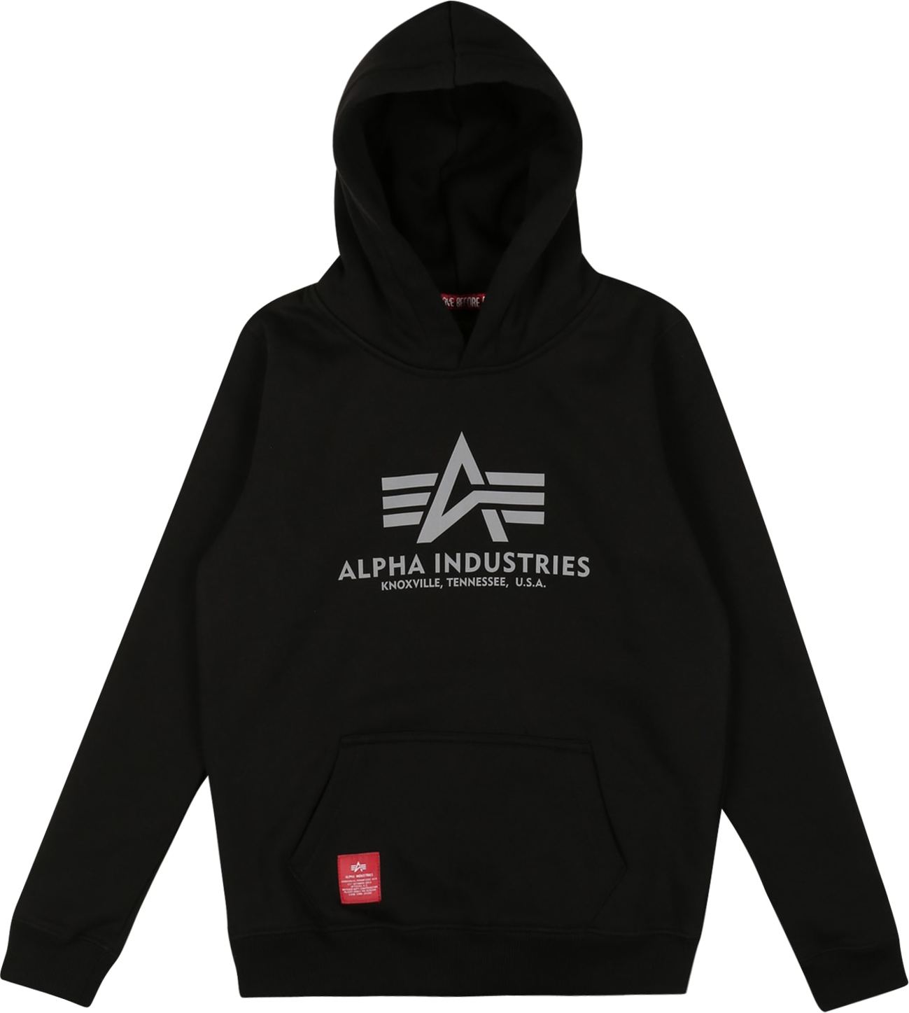 ALPHA INDUSTRIES Mikina šedá / červená / černá