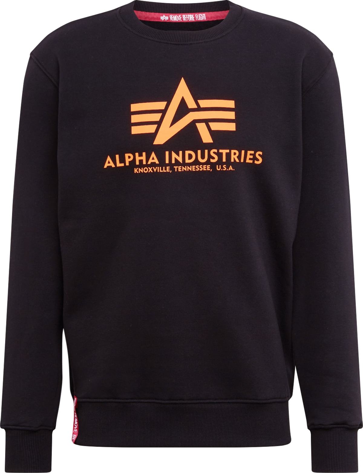 ALPHA INDUSTRIES Mikina svítivě oranžová / černá