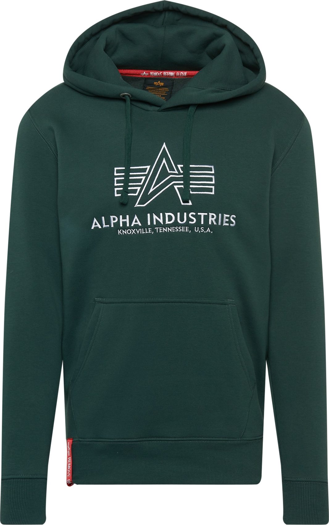 ALPHA INDUSTRIES Mikina tmavě zelená / červená / bílá