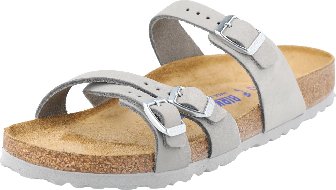 BIRKENSTOCK Pantofle 'Franca' světle šedá