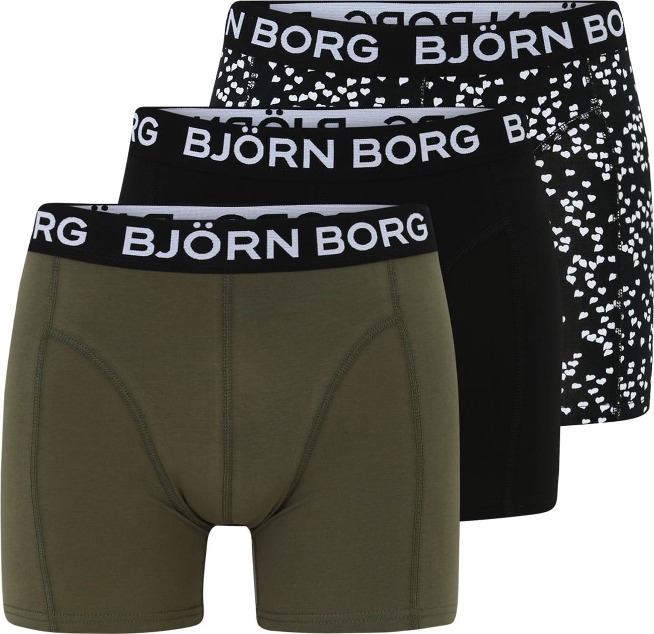 BJÖRN BORG Sportovní spodní prádlo 'Core' khaki / černá / bílá