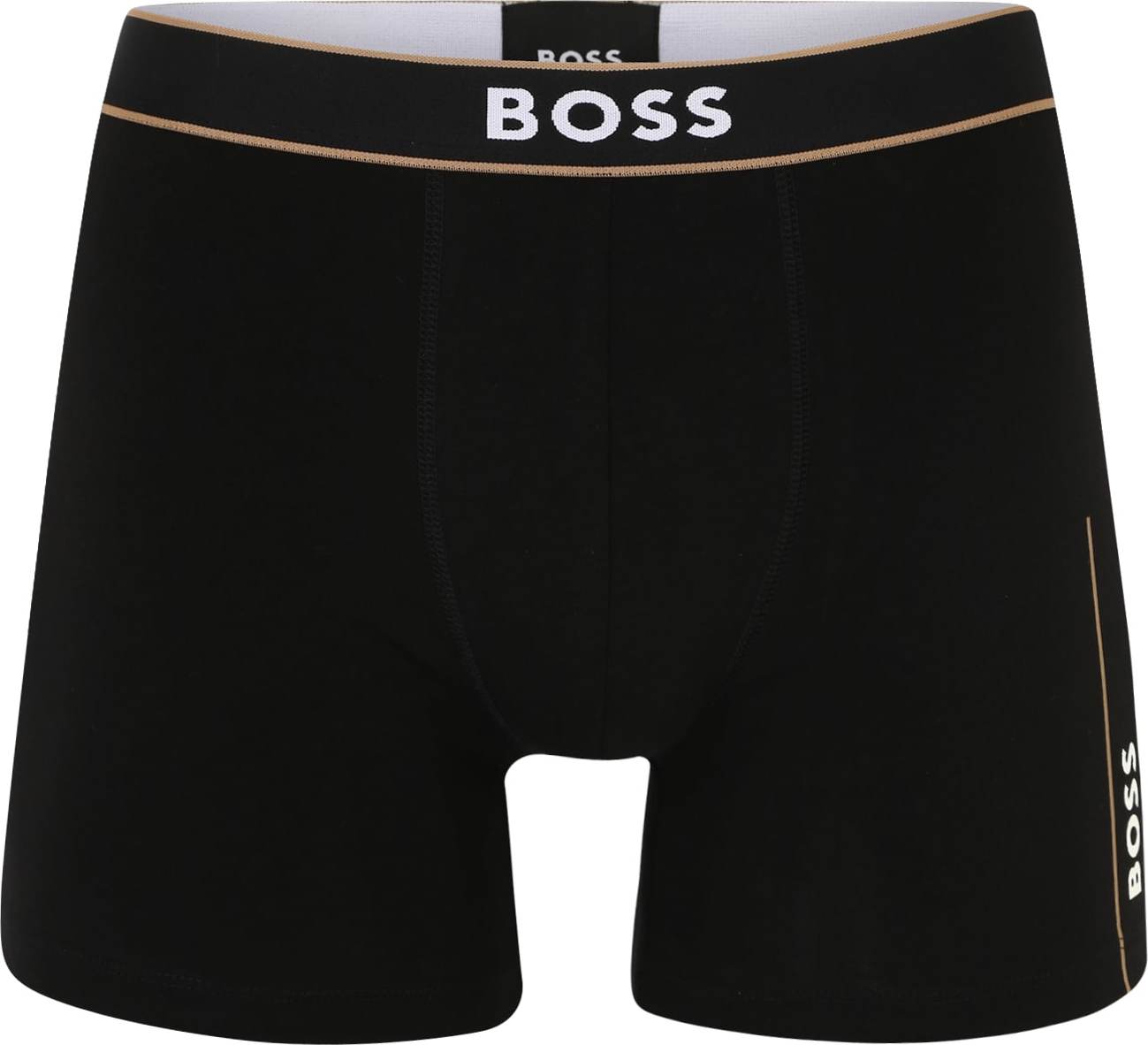 BOSS Black Boxerky 'BoxerBr 24 Logo' béžová / černá / bílá