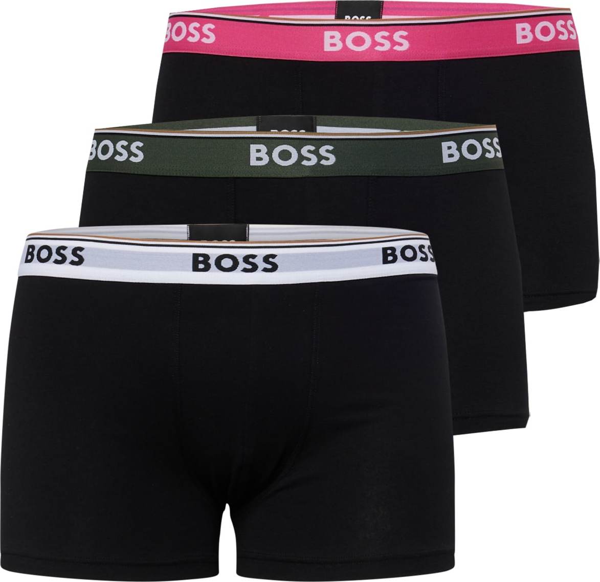 BOSS Black Boxerky tmavě zelená / magenta / černá / offwhite