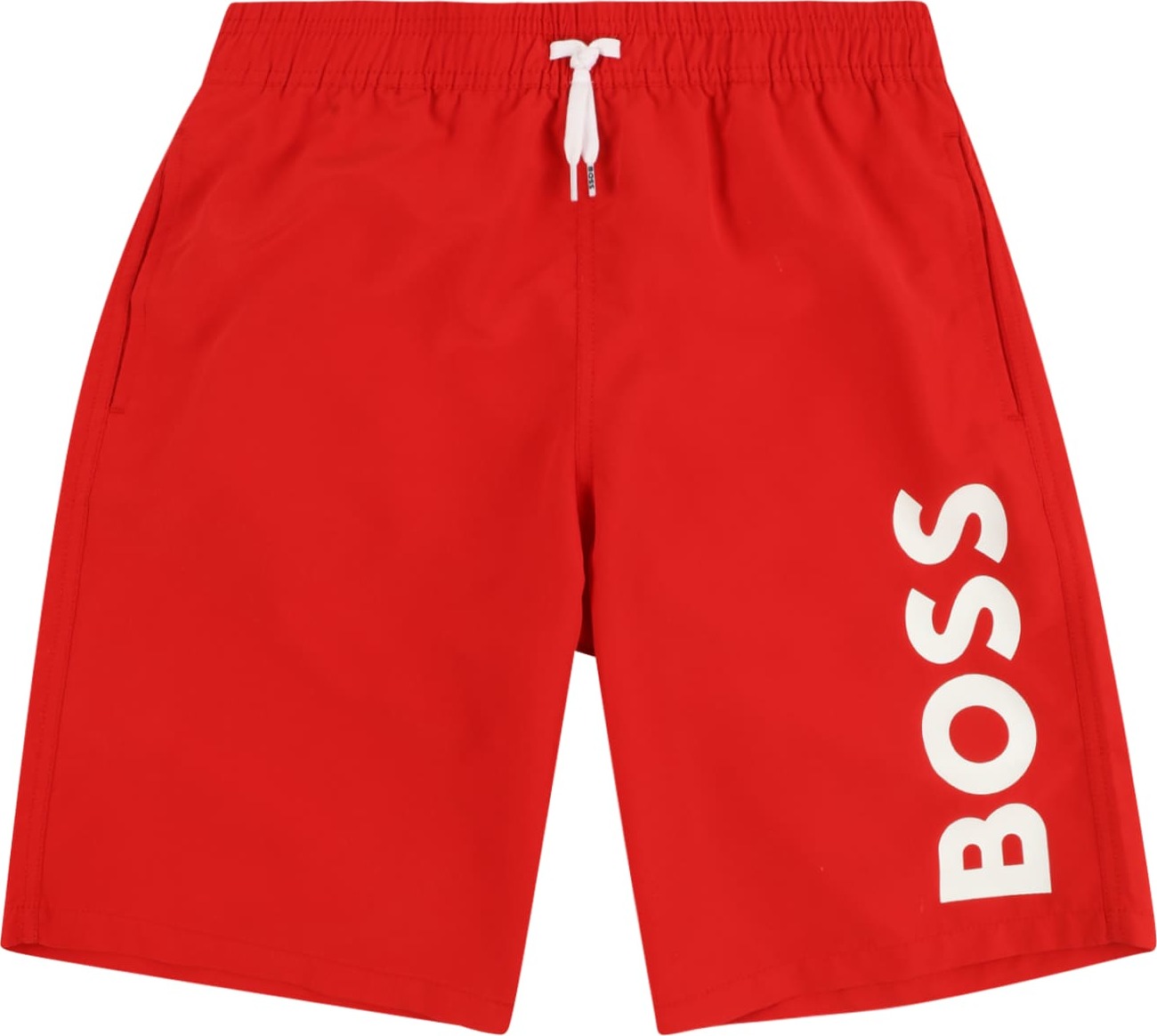 BOSS Kidswear Plavecké šortky svítivě červená / bílá