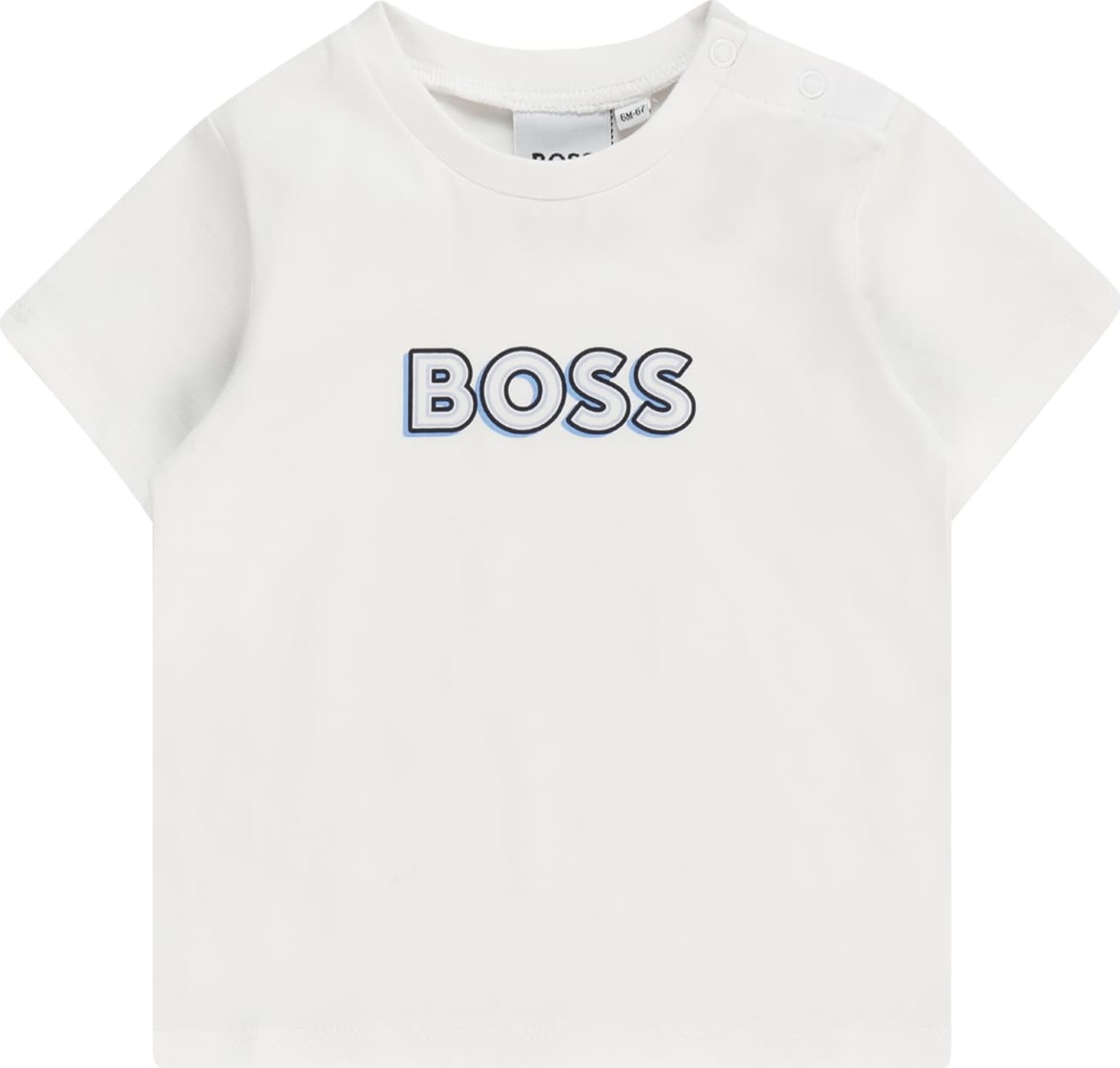 BOSS Kidswear Tričko modrá / bílá