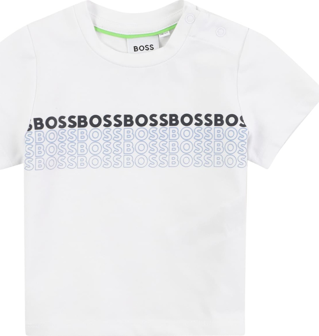 BOSS Kidswear Tričko nebeská modř / černá / offwhite