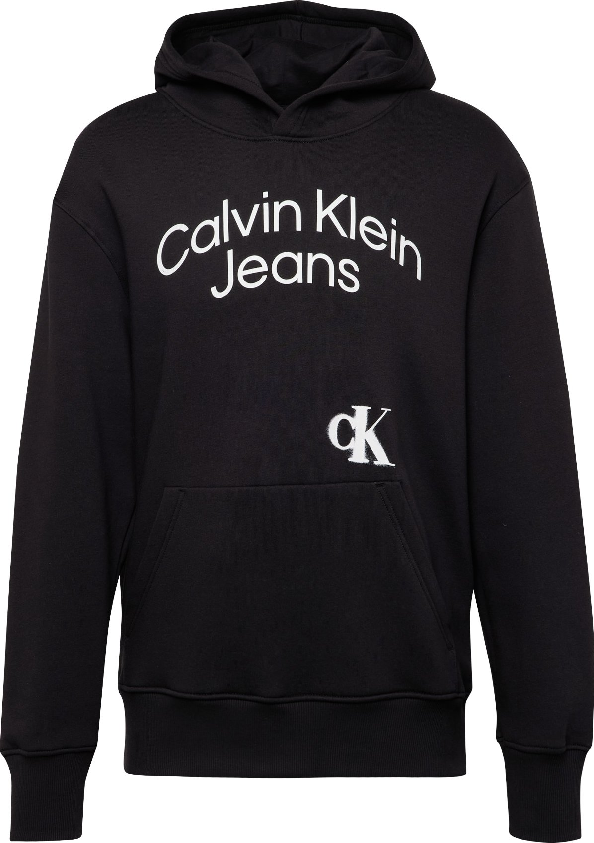 Calvin Klein Jeans Mikina černá / bílá