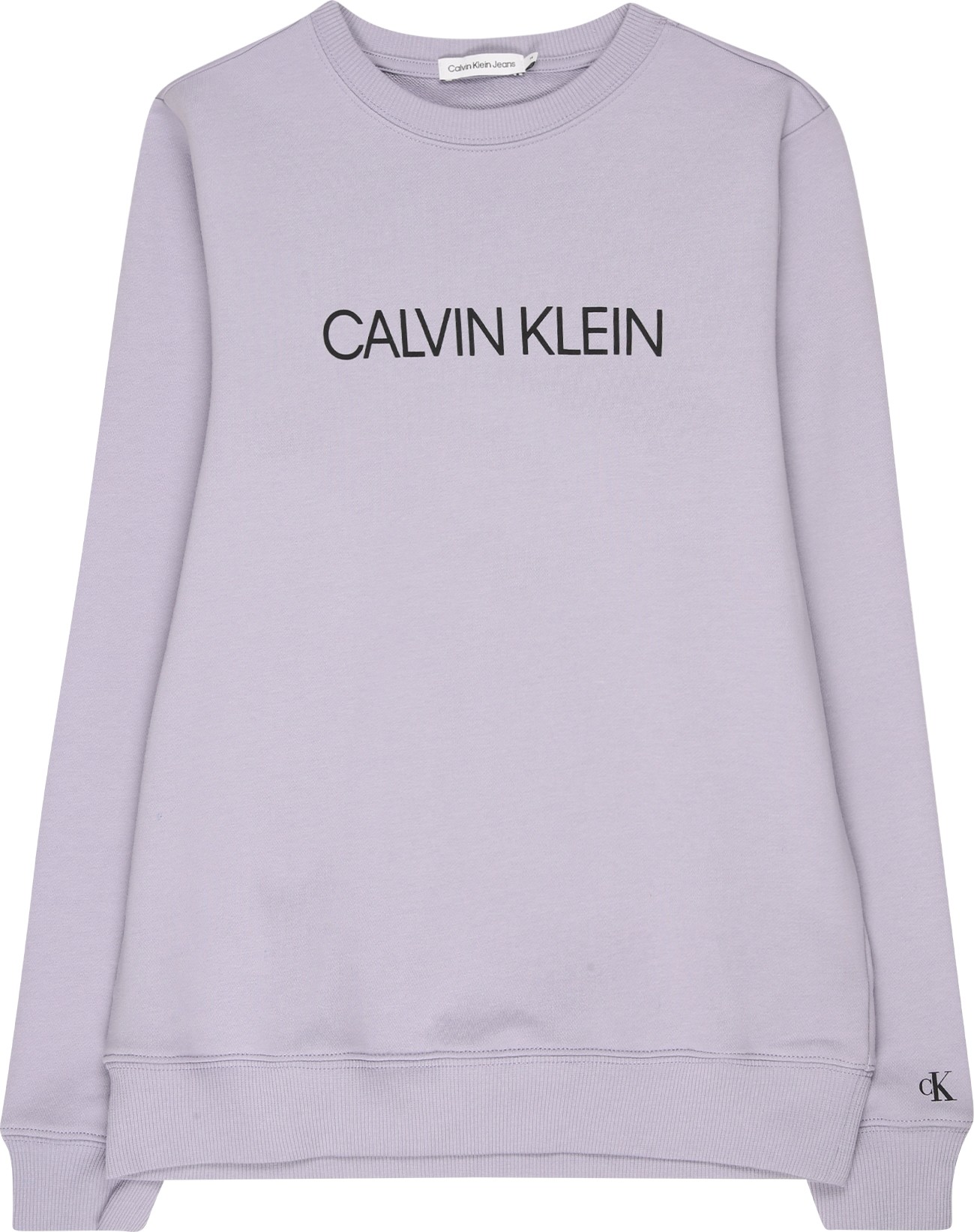 Calvin Klein Jeans Mikina pastelová fialová / černá