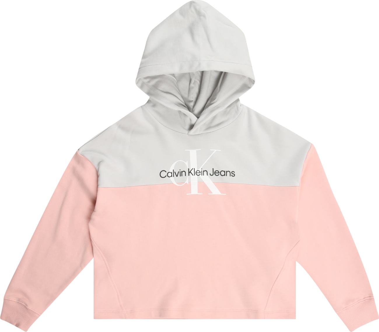 Calvin Klein Jeans Mikina šedá / pink / černá / bílá