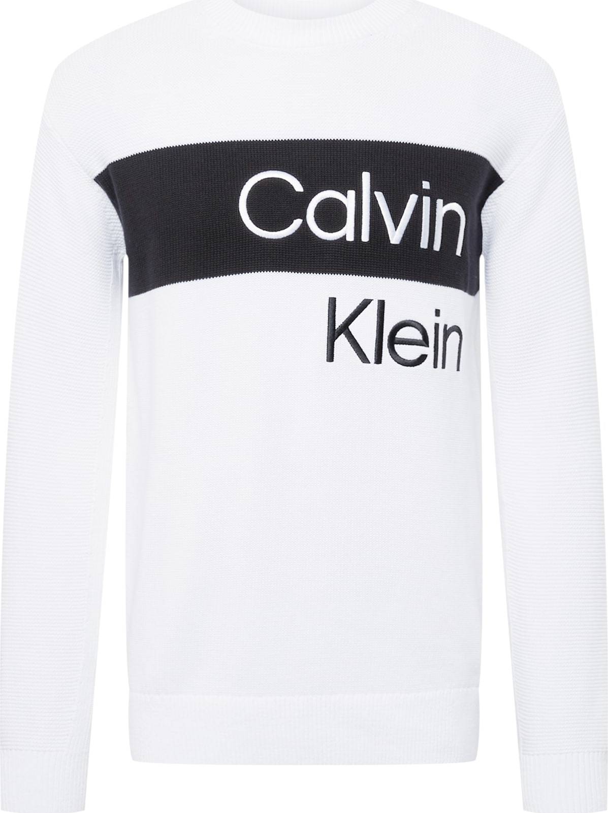 Calvin Klein Jeans Svetr černá / bílá