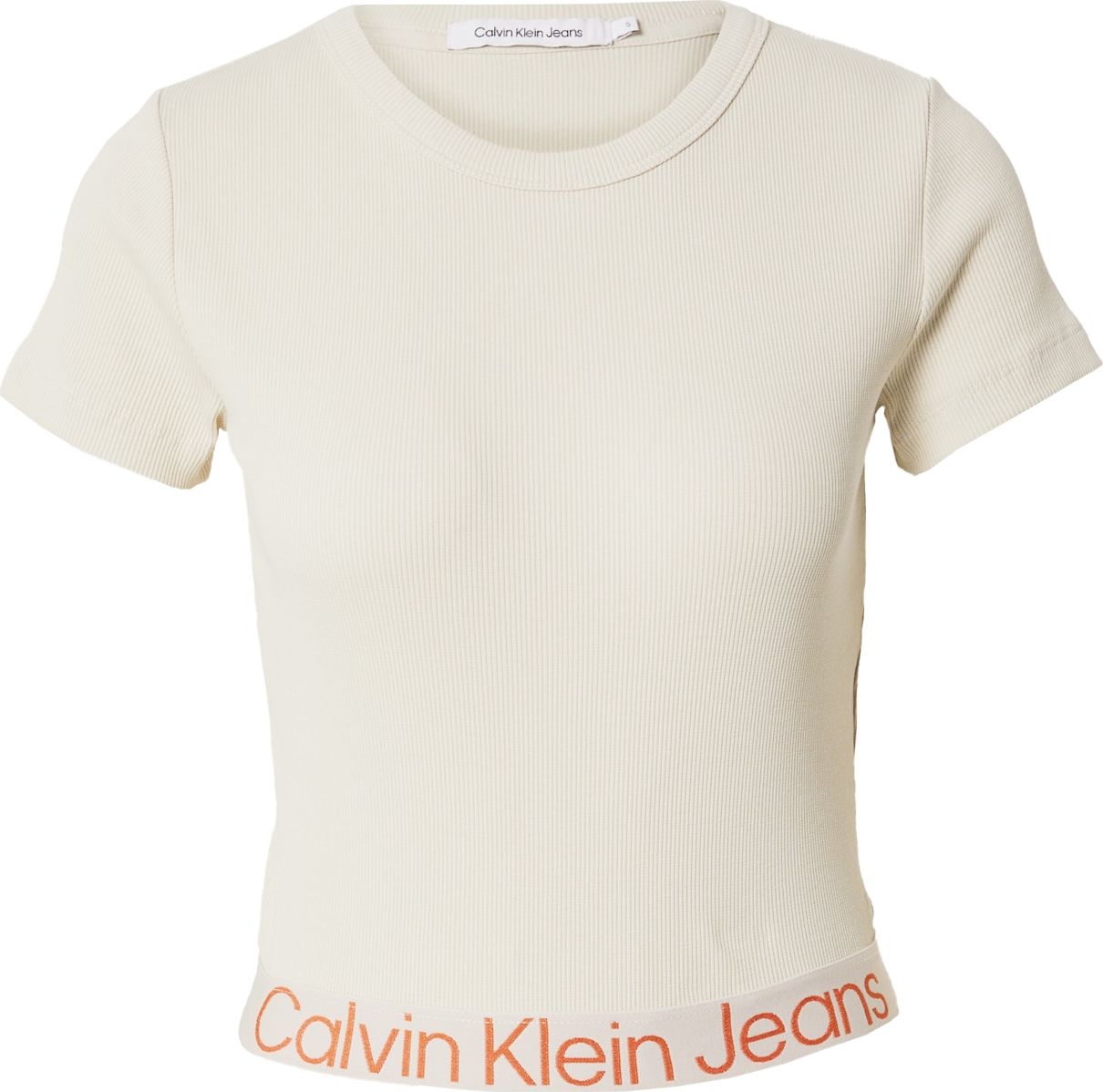 Calvin Klein Jeans Tričko krémová / oranžová