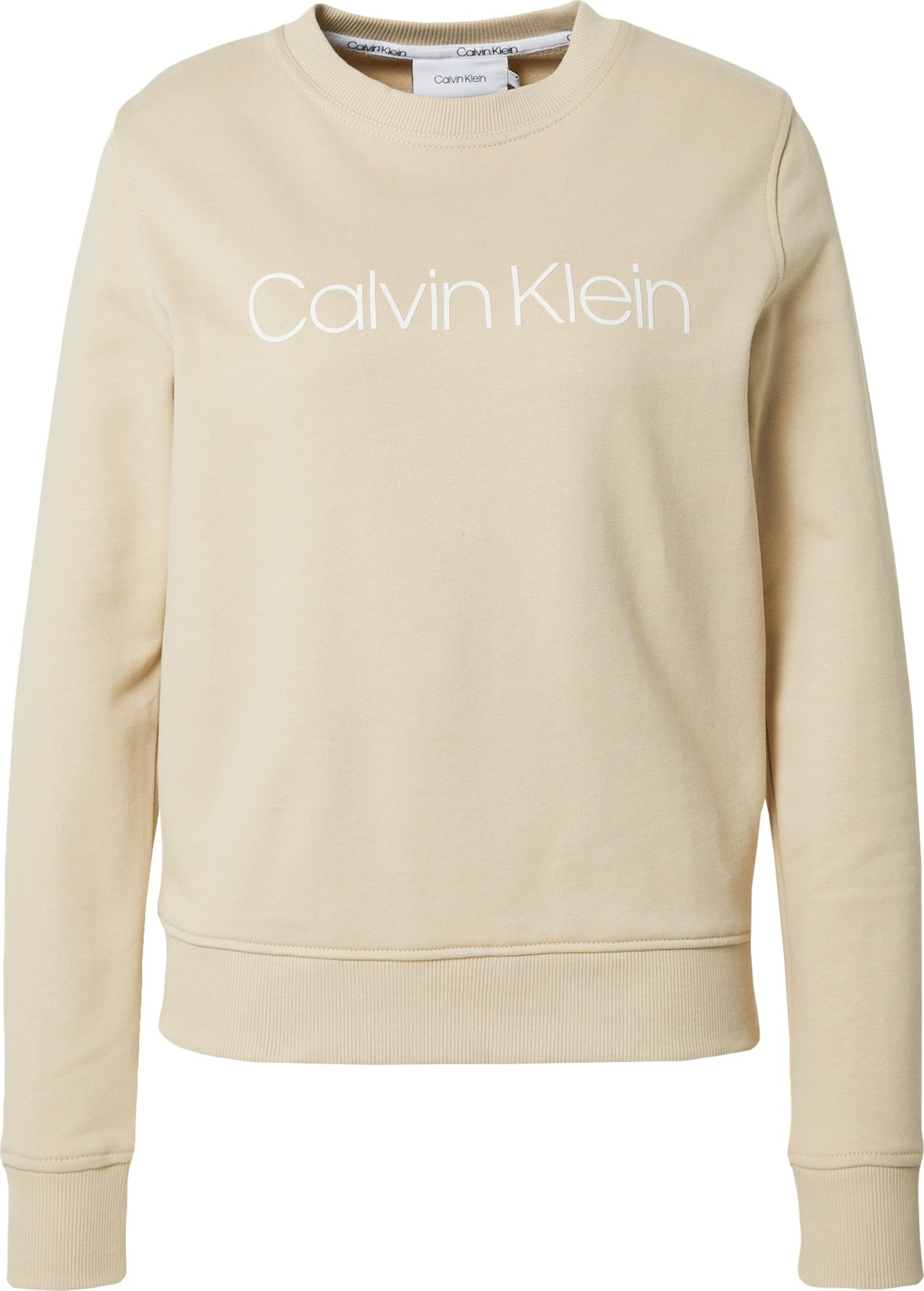 Calvin Klein Mikina starobéžová / bílá