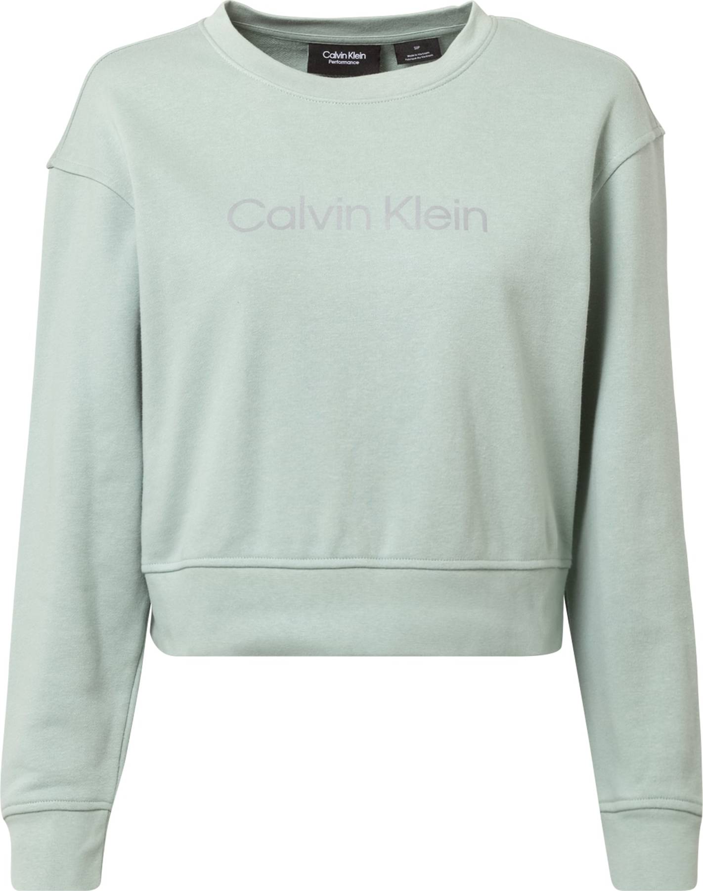 Calvin Klein Sport Mikina stříbrně šedá / mátová