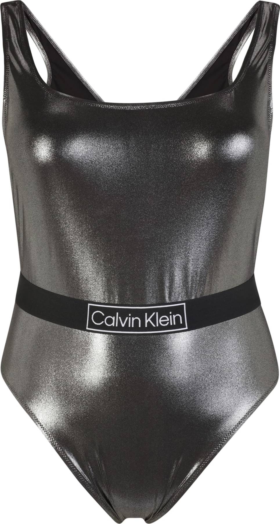 Calvin Klein Swimwear Plus Plavky stříbrně šedá / černá / bílá