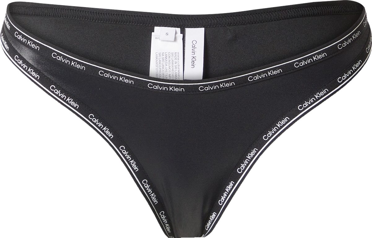 Calvin Klein Swimwear Spodní díl plavek černá / bílá