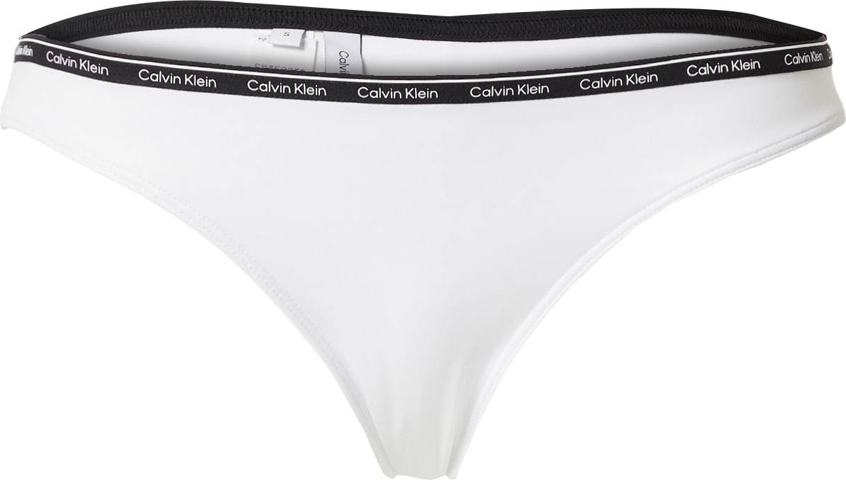 Calvin Klein Swimwear Spodní díl plavek černá / bílá