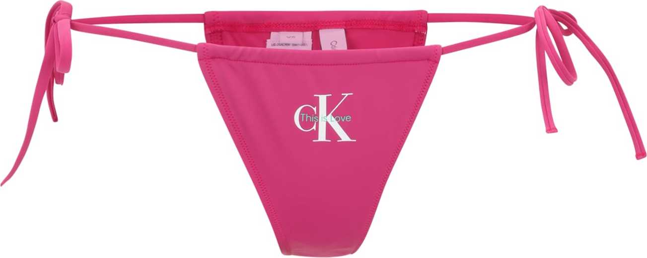 Calvin Klein Swimwear Spodní díl plavek tyrkysová / červenofialová / bílá